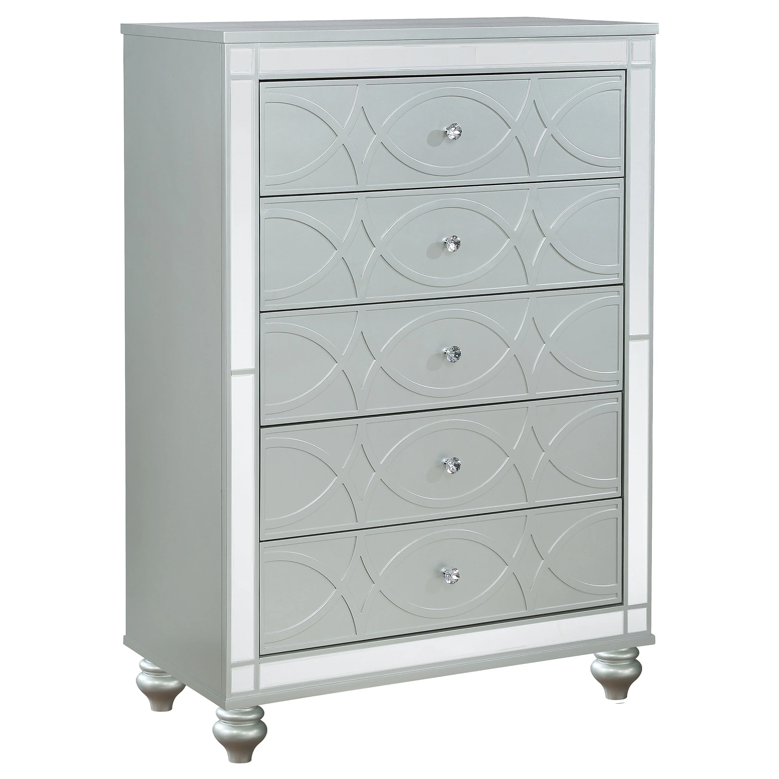 Gunnison - 5-Drawer Bedroom Chest - Silver Metallic - Image 15