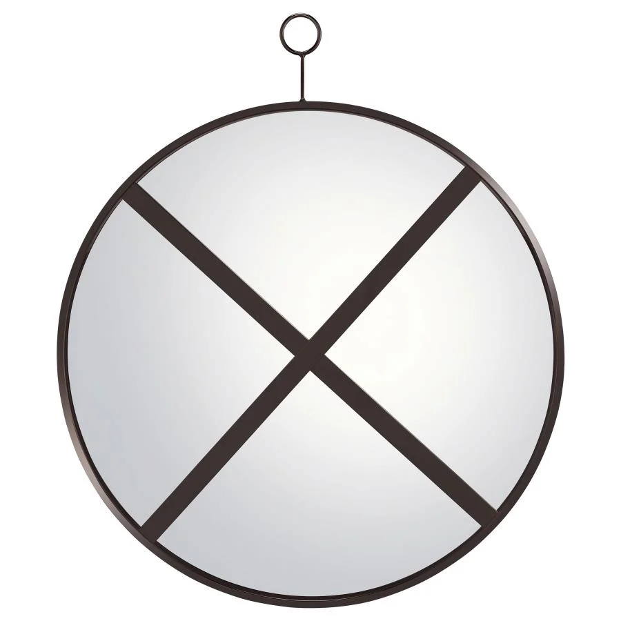 Gwyneth - Round Wall Mirror - Black Nickel - Image 3
