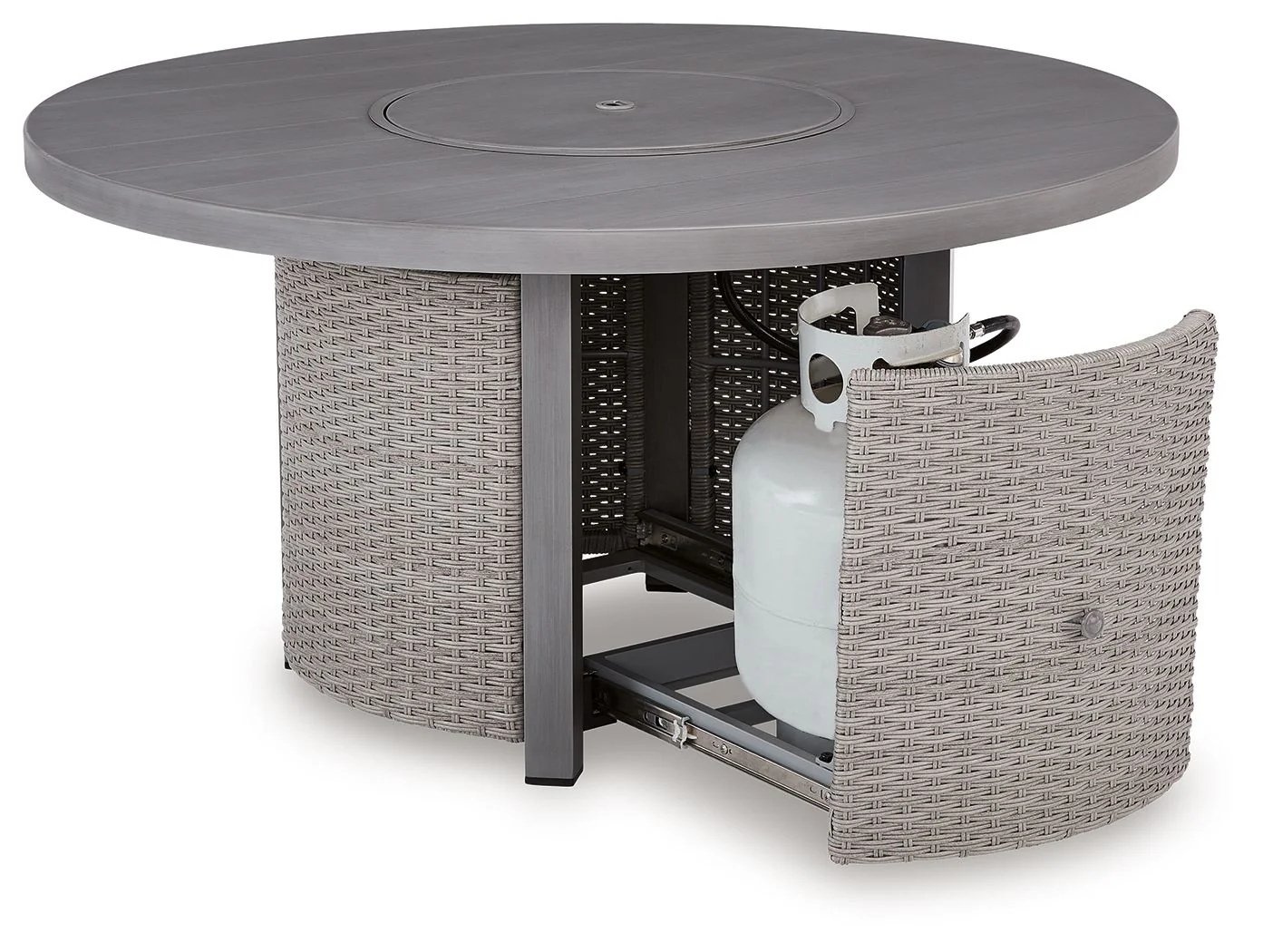 Half Moon Beach - Round Fire Pit Table - Gray - Image 6