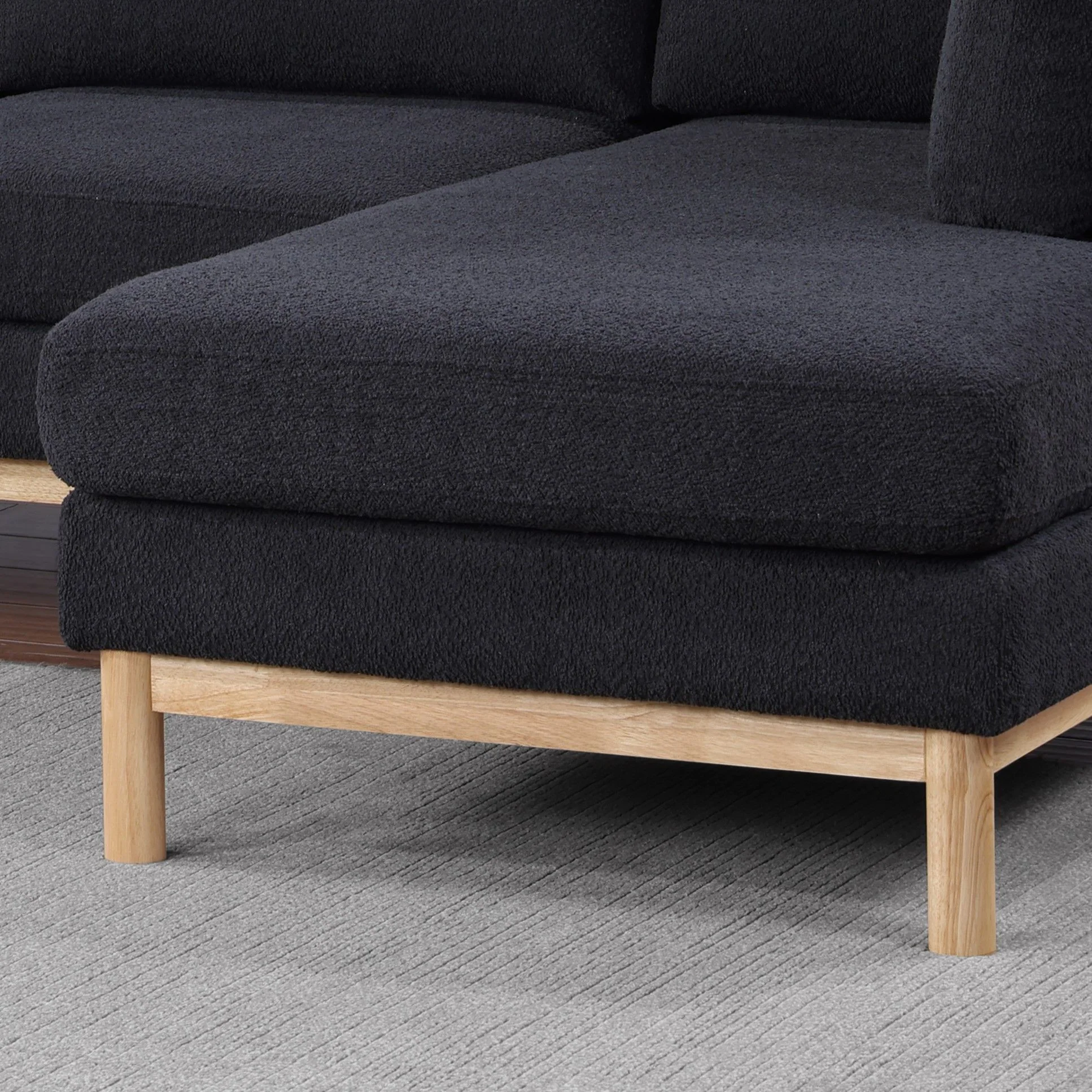 Hallie - Wide Sherpa Double Chaise U-Shape Sectional Sofa - Image 4