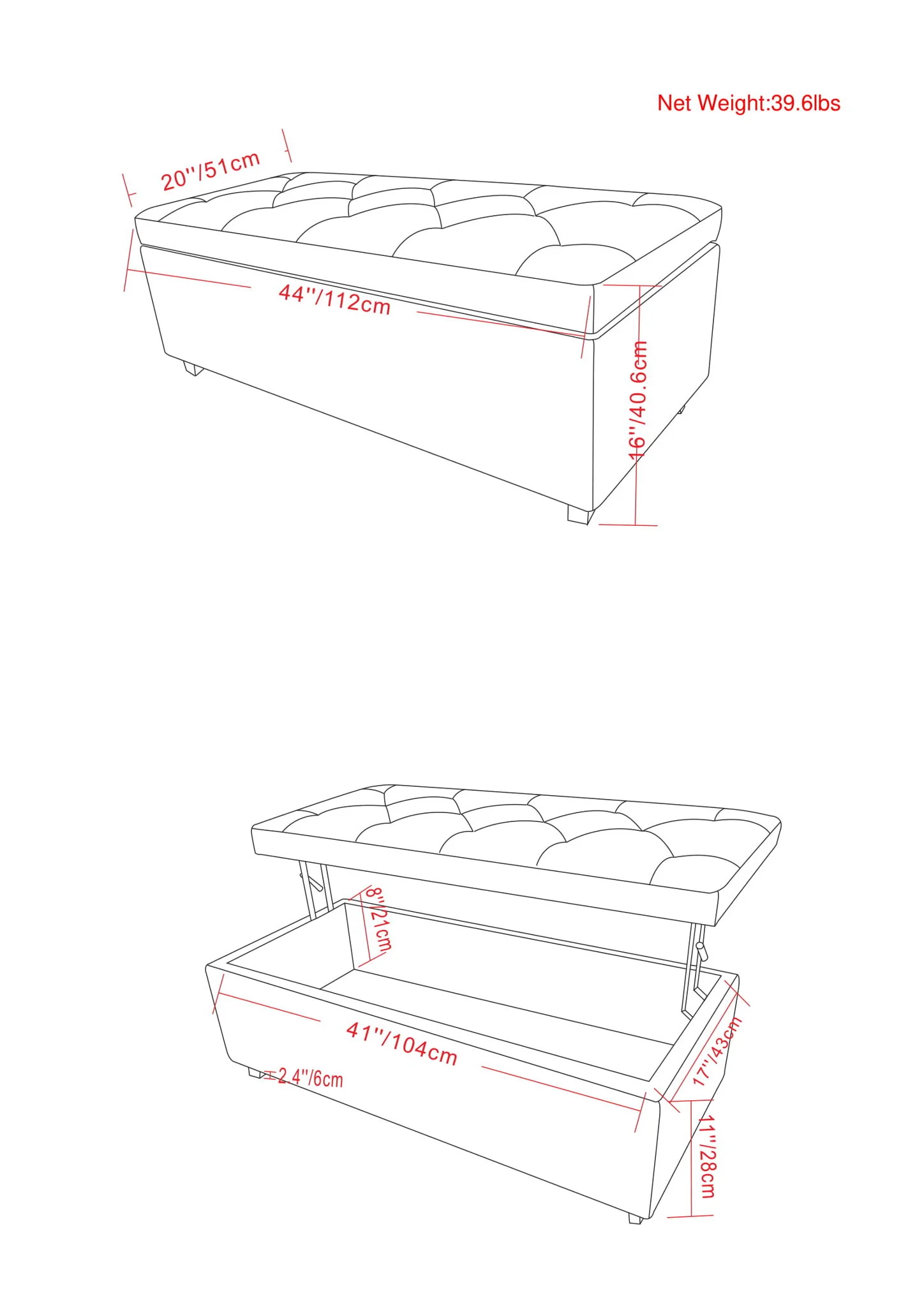 Hamilton - Upholstered Lift Top Rectangular Storage Ottoman - Image 8