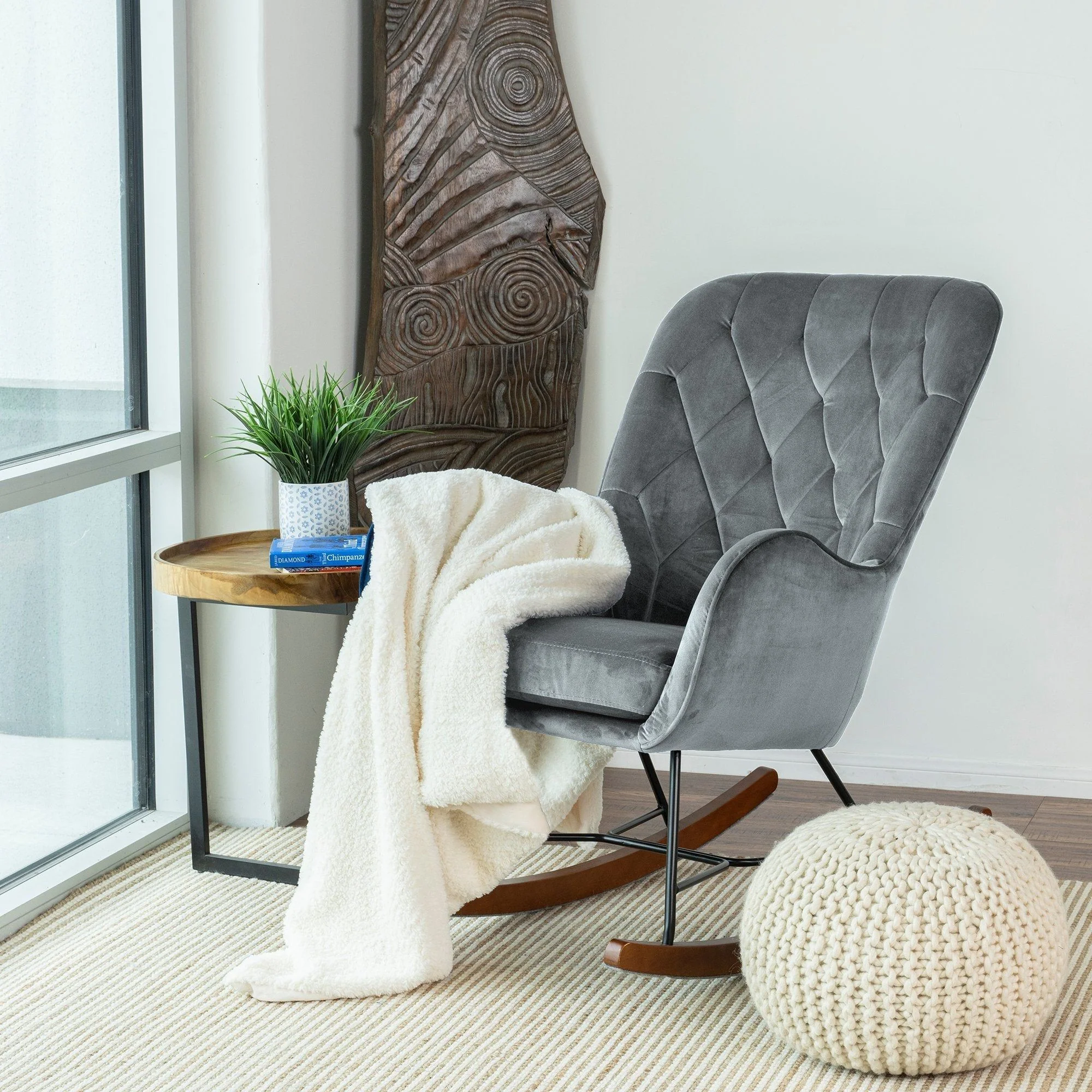 Hannah - Rocking Chair - Gray - Image 5