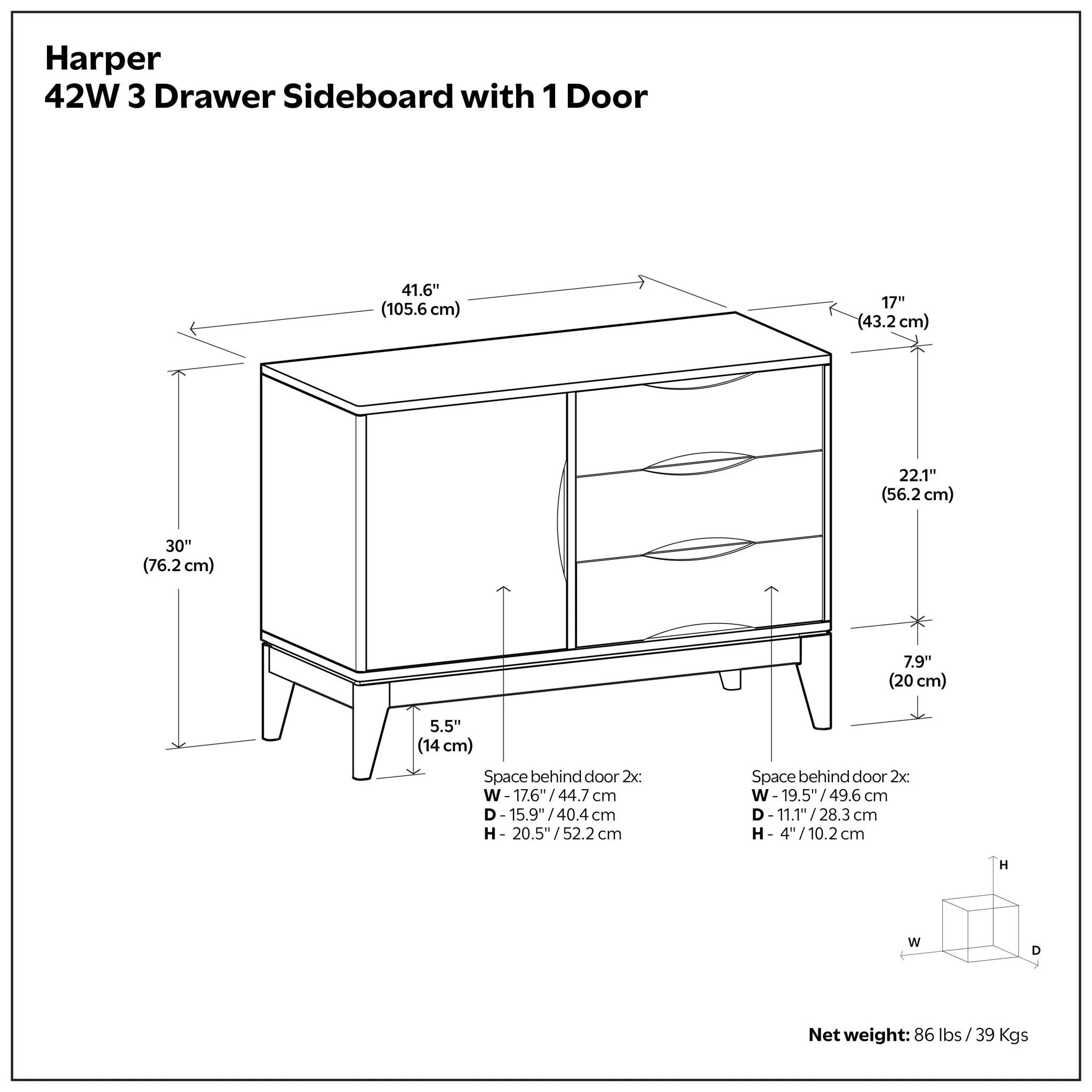Harper - 3 Drawer Sideboard - Walnut Brown - Image 5