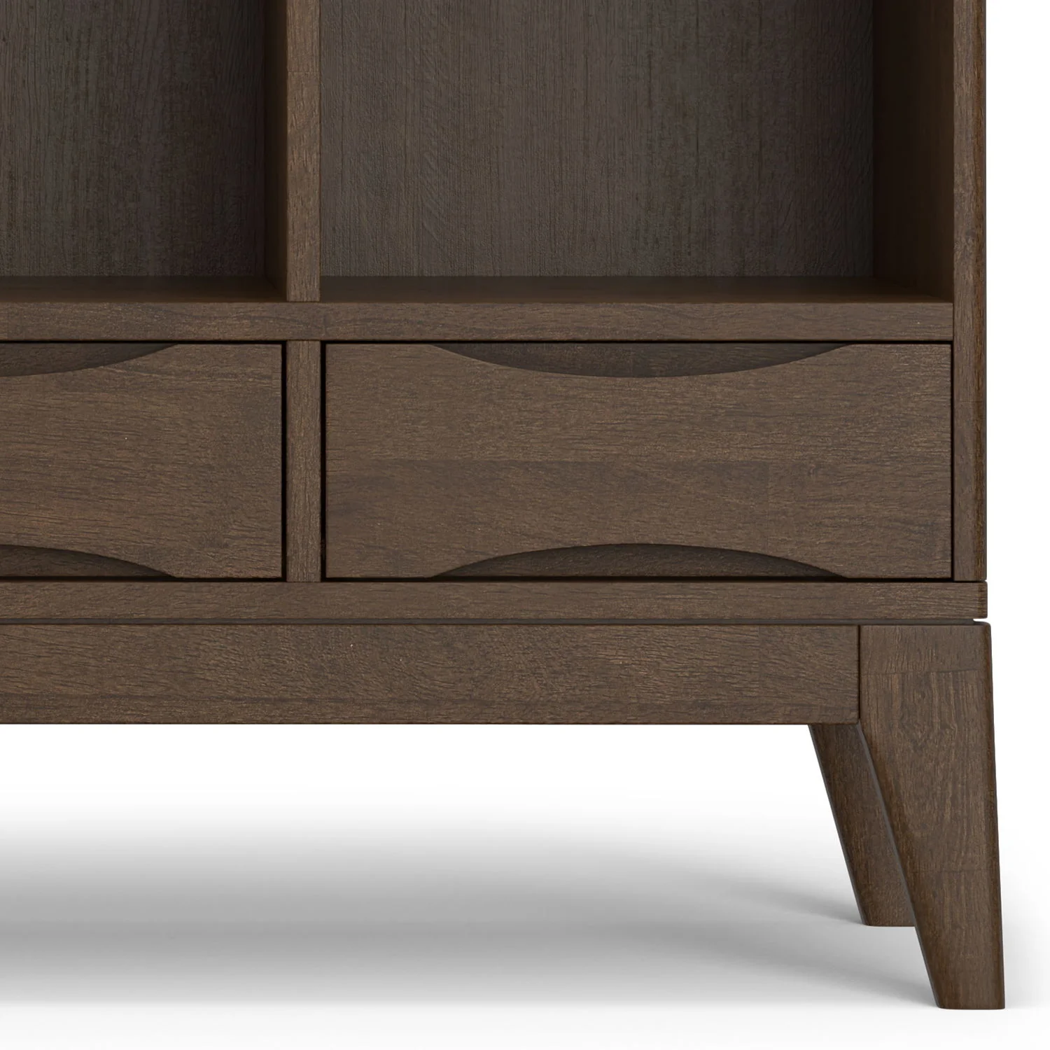 Harper - Low 6 Cube Storage With Drawers - Walnut Brown - Image 5