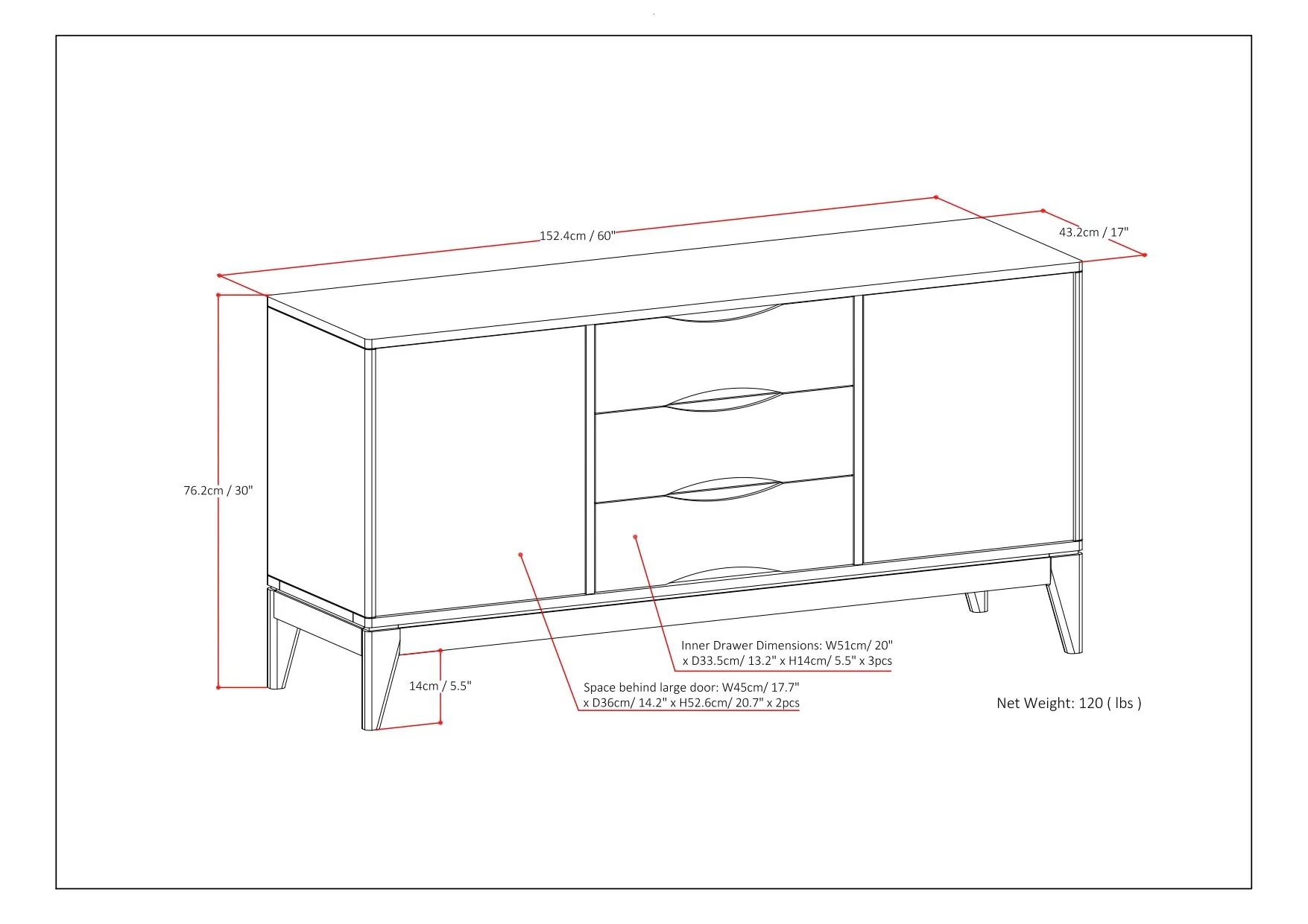Harper - Sideboard Buffet - Walnut Brown - Image 5