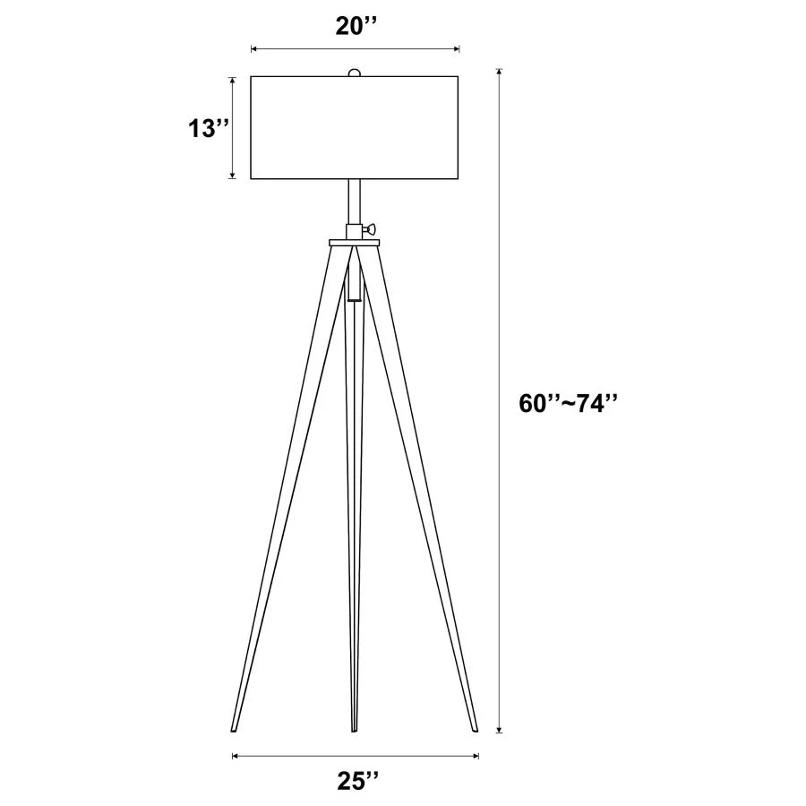 Harrington - Drum Shade Metal Tripod Floor Lamp - Black - Image 3