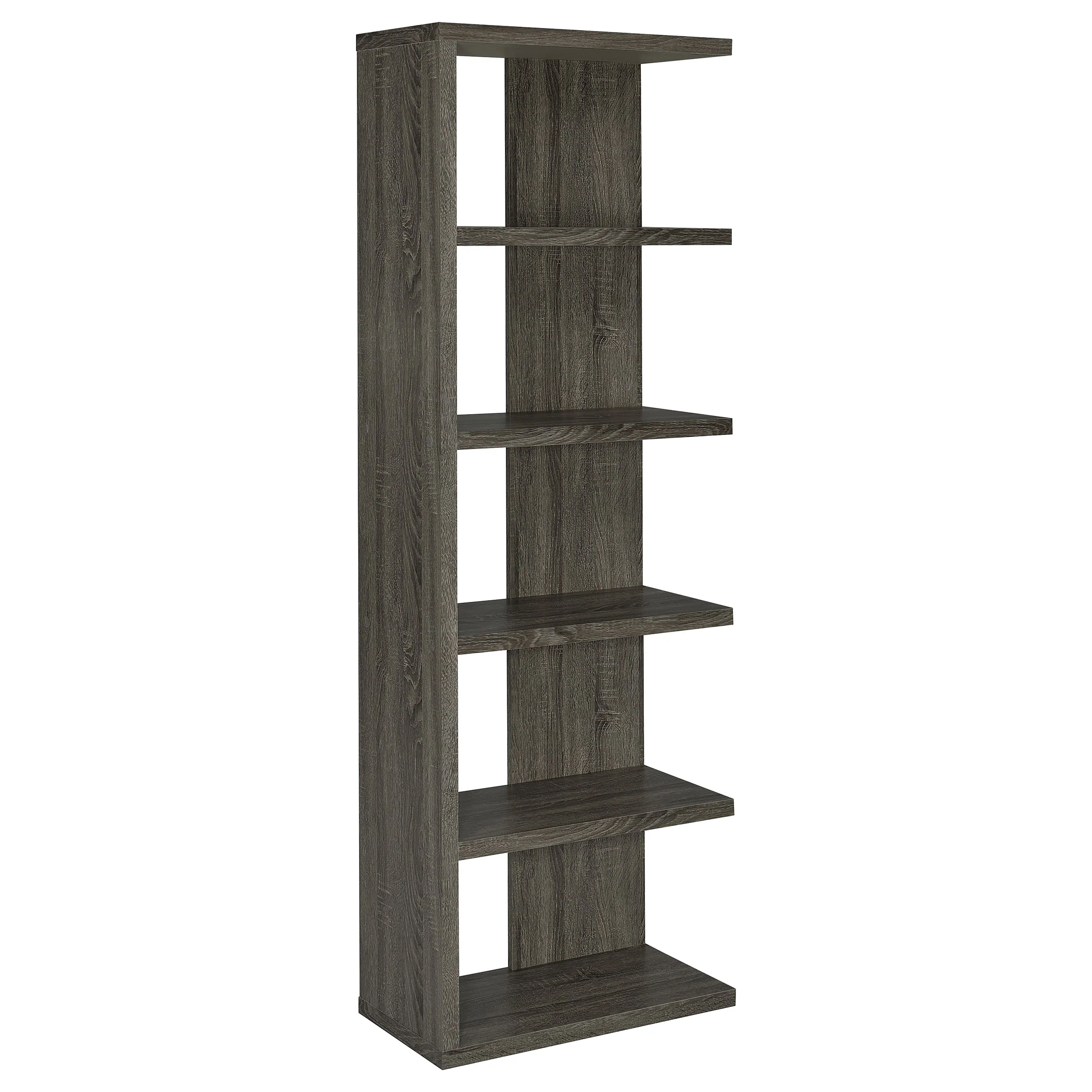 Harrison - 5-Shelf Bookshelf - Weathered Gray - Image 10