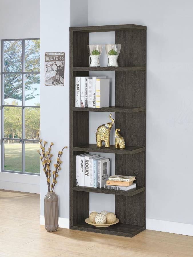 Harrison - 5-Shelf Bookshelf - Weathered Gray - Image 2