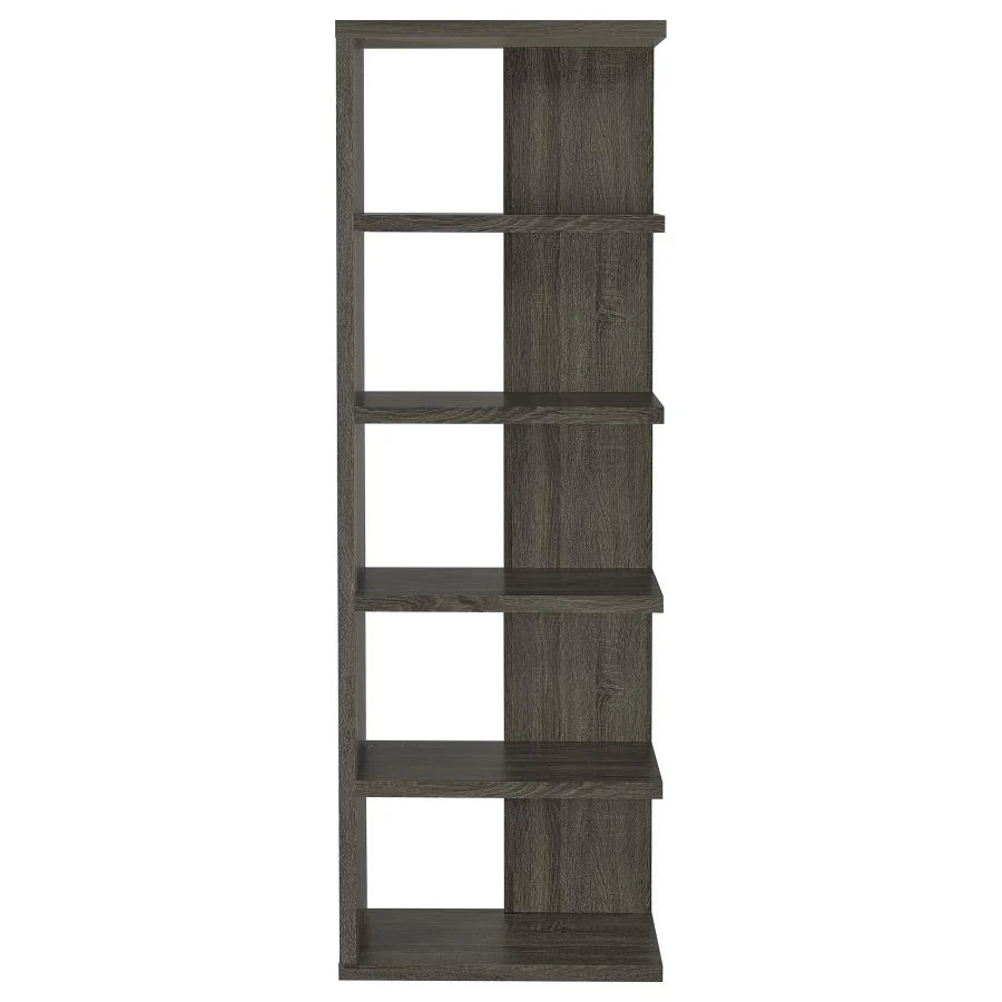 Harrison - 5-Shelf Bookshelf - Weathered Gray - Image 3