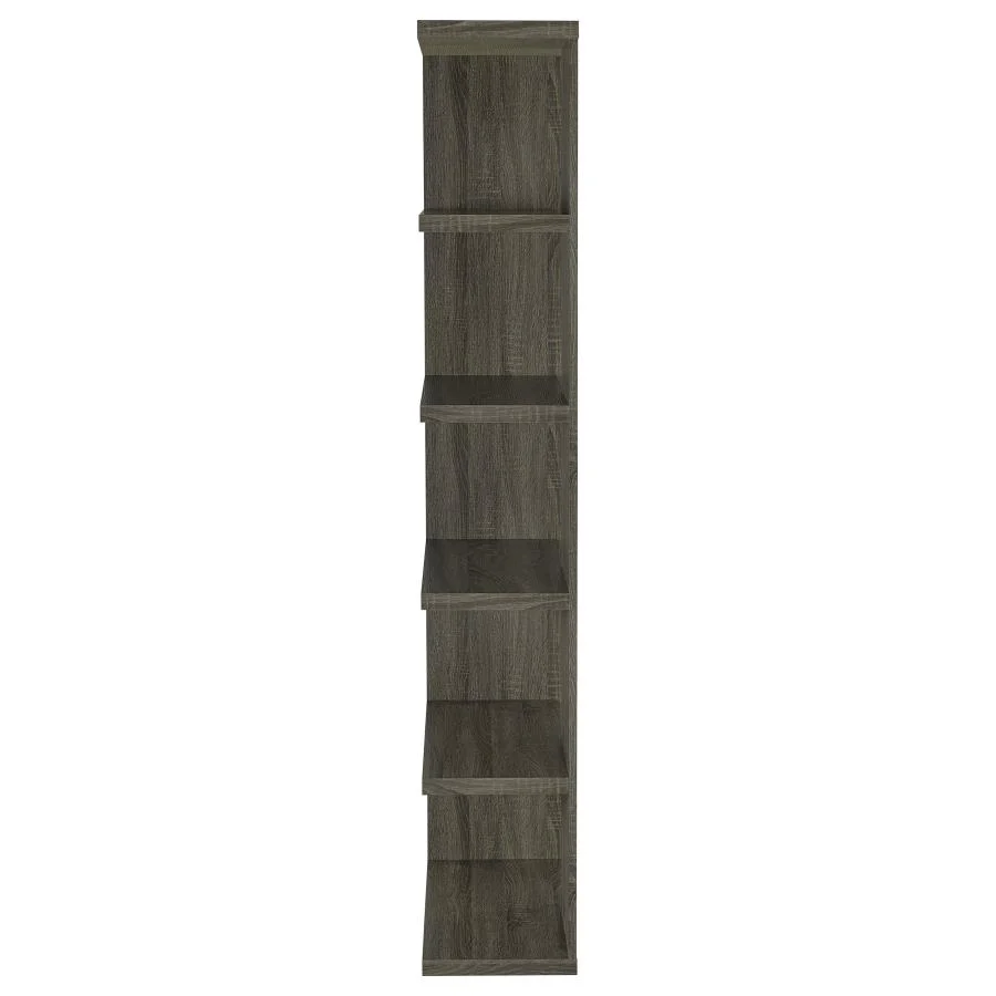 Harrison - 5-Shelf Bookshelf - Weathered Gray - Image 5