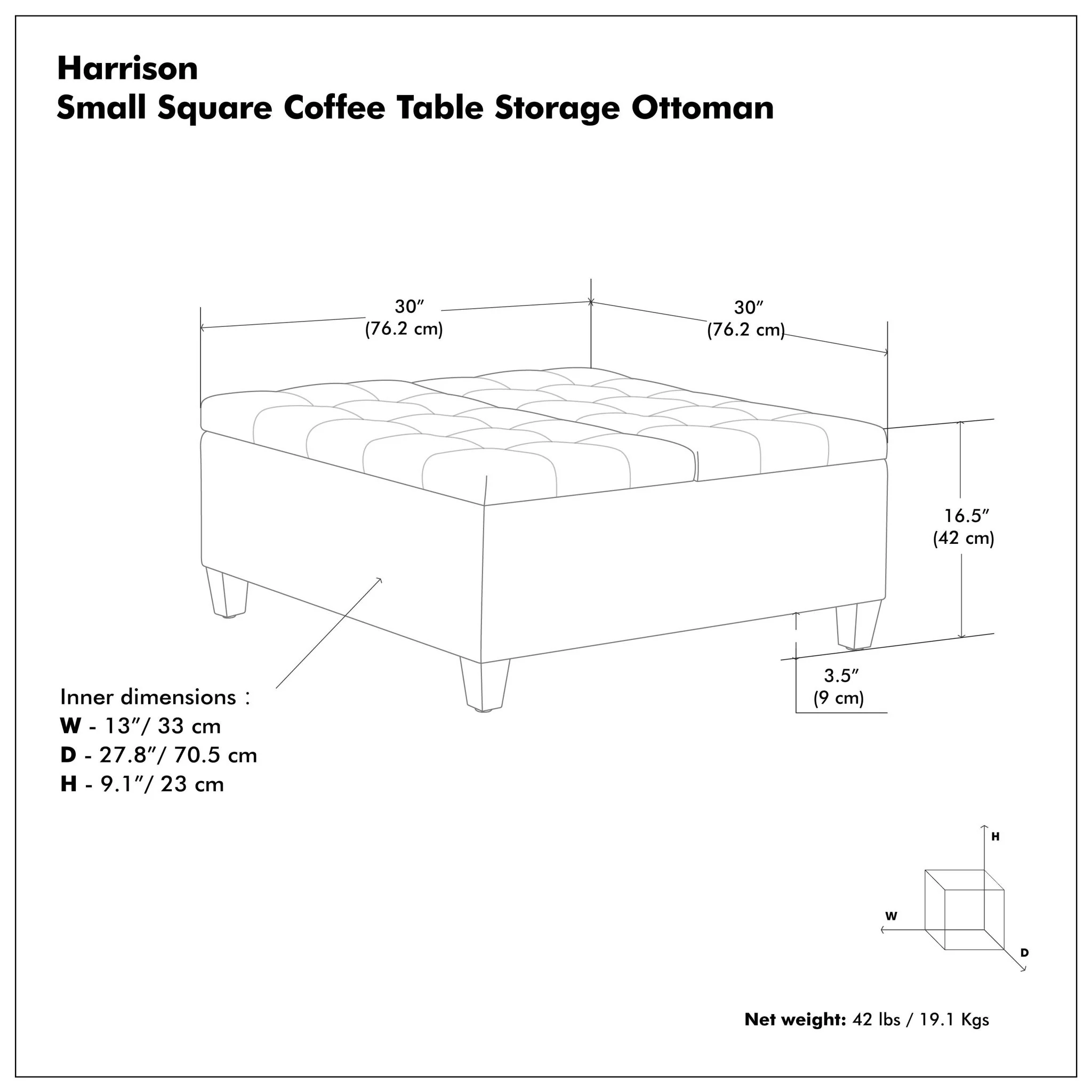 Harrison - Large Coffee Table Storage Ottoman - Image 7
