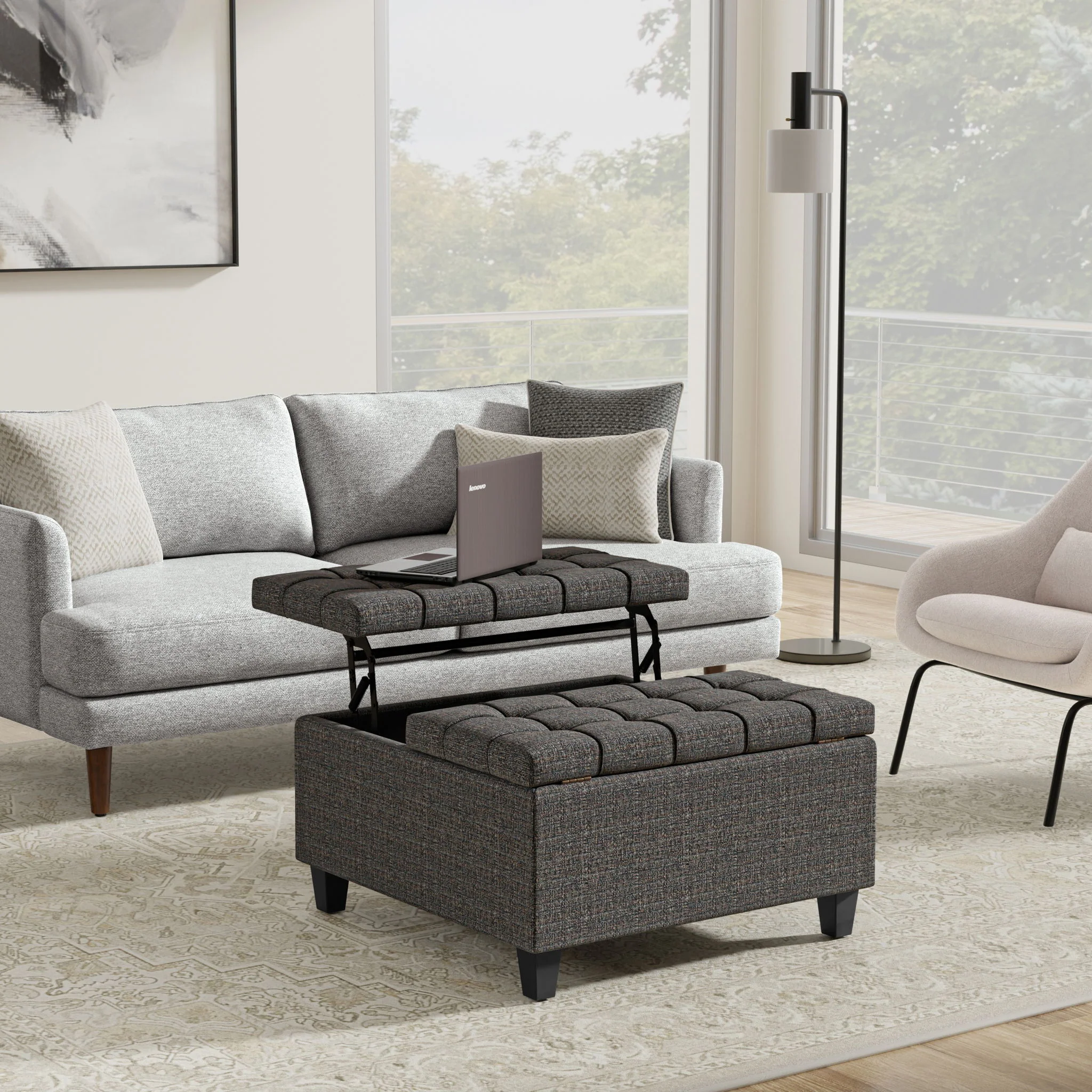 Harrison - Upholstered Coffee Table Storage Ottoman - Image 122