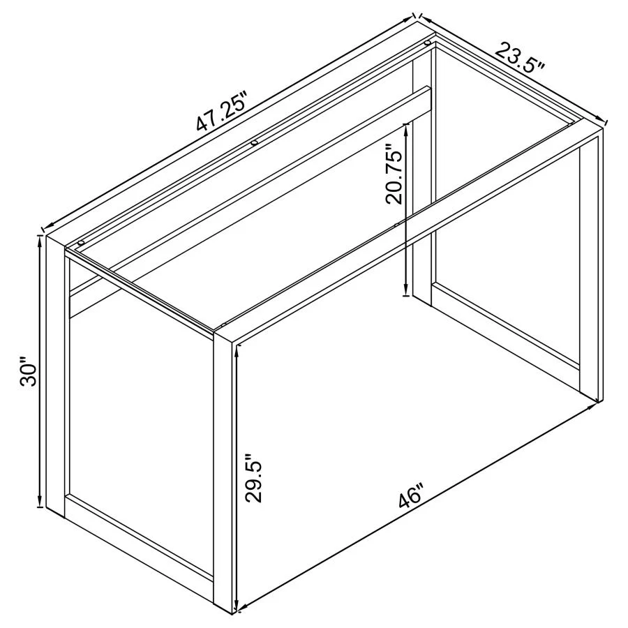 Hartford - Glass Top Writing Desk - Chrome - Image 10