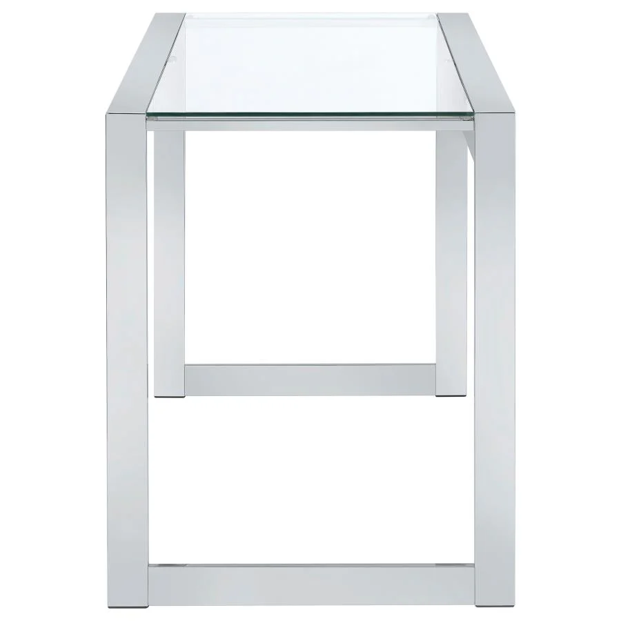 Hartford - Glass Top Writing Desk - Chrome - Image 5