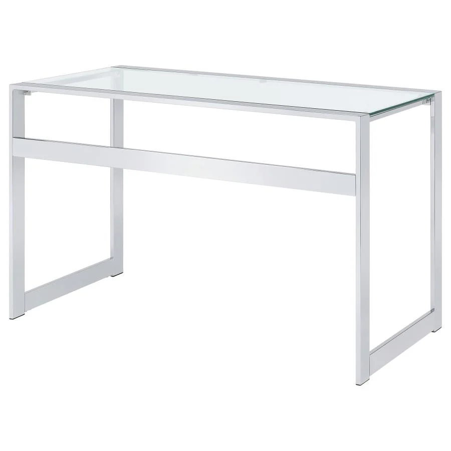 Hartford - Glass Top Writing Desk - Chrome - Image 8