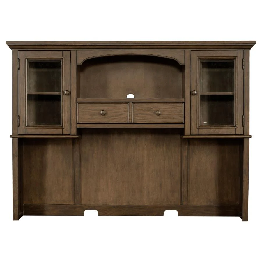 Hartshill - 2-Door Hutch With Shelves - Burnished Oak - Image 4