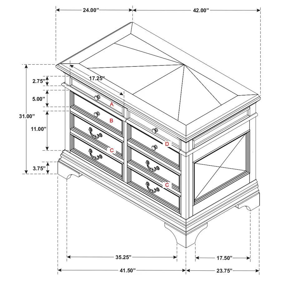 Hartshill - 5-Drawer Home Office File Cabinet - Burnished Oak - Image 9