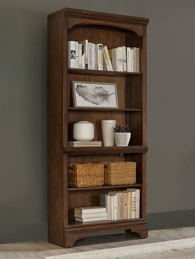 Hartshill - 5-Shelf Bookcase - Burnished Oak - Image 2