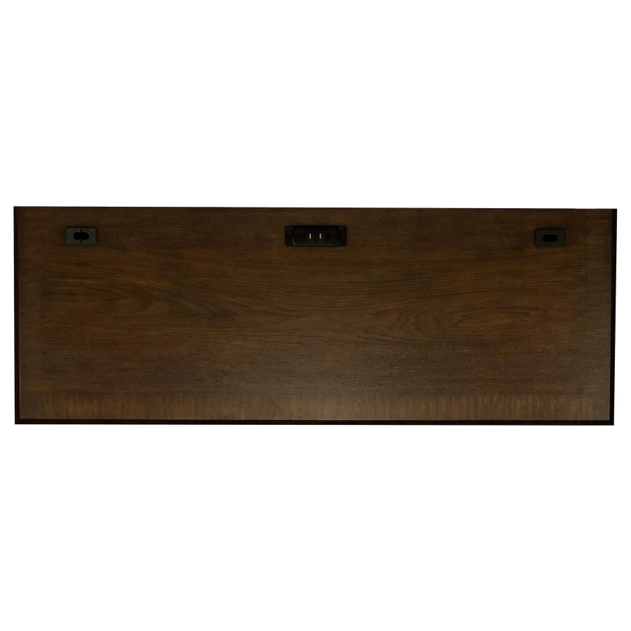 Hartshill - 5-Drawer Credenza Office Desk Burnish Oak - Burnished Oak - Image 9