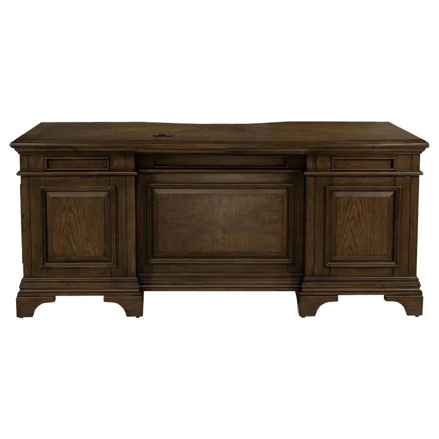 Hartshill - 7-Drawer Executive Desk - Burnished Oak - Image 7