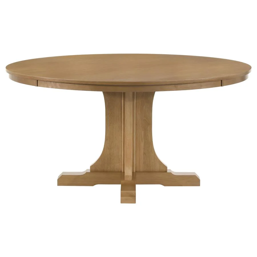 Hartville - 60" Round Dining Table - Natural Light Brown - Image 3