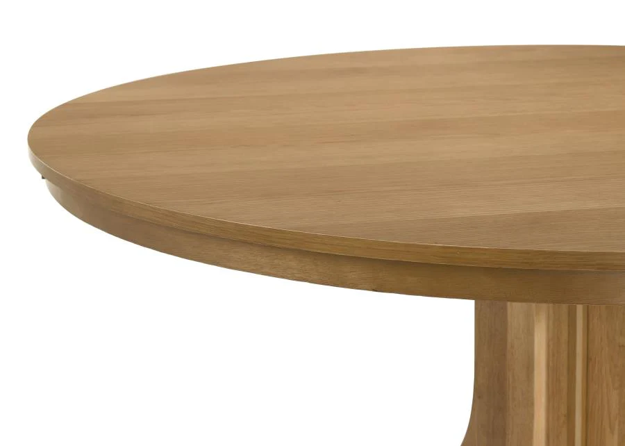 Hartville - 60" Round Dining Table - Natural Light Brown - Image 5