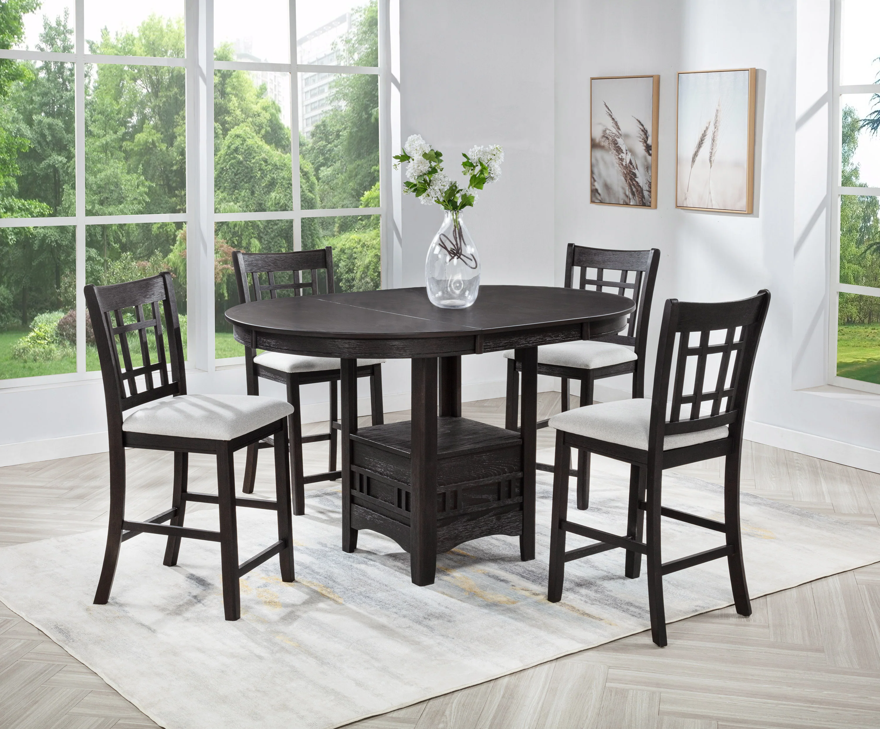 Hartwell Counter Height Chair Charcoal Black