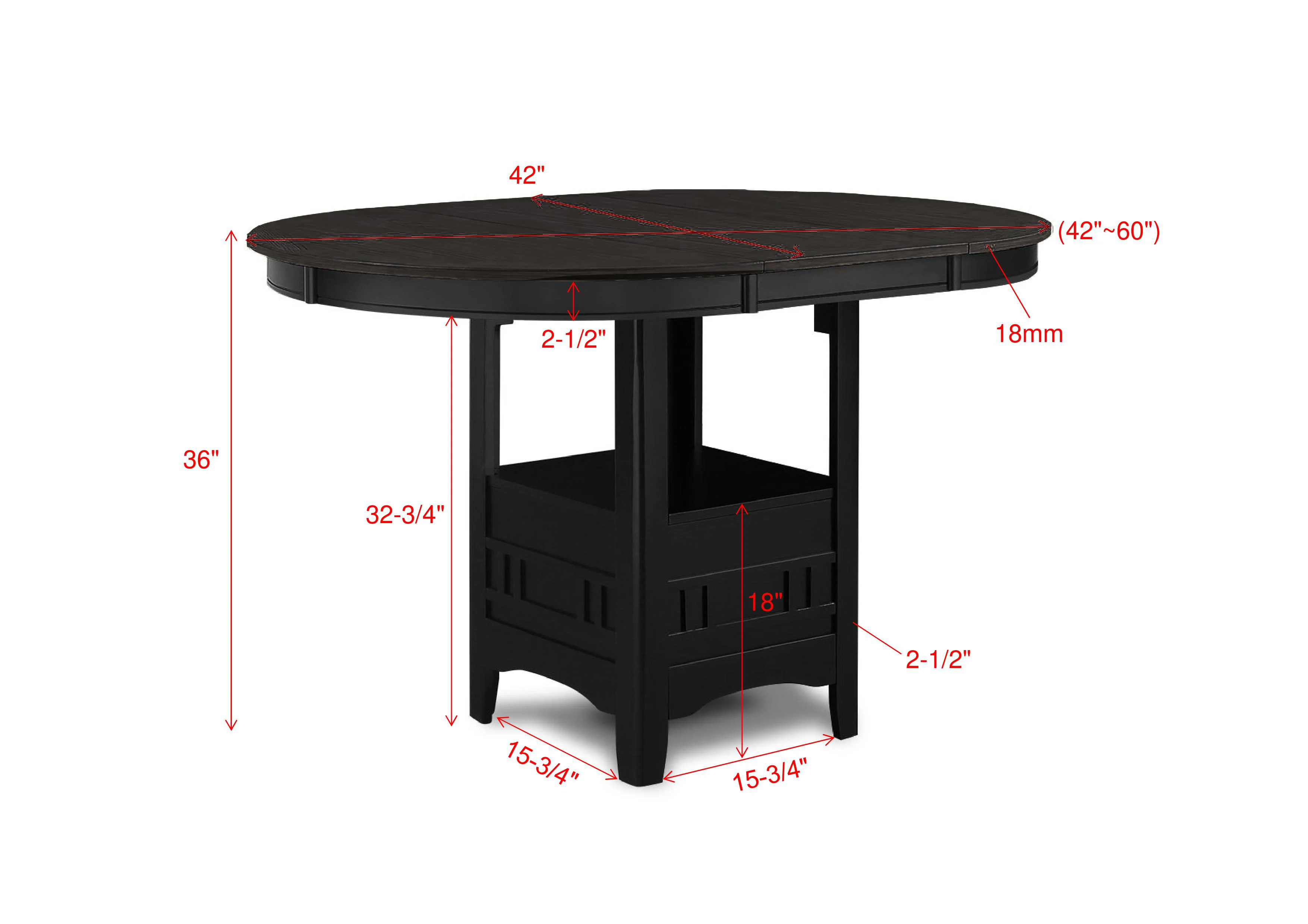 Hartwell Counter Height Table Charcoal Black - Image 2