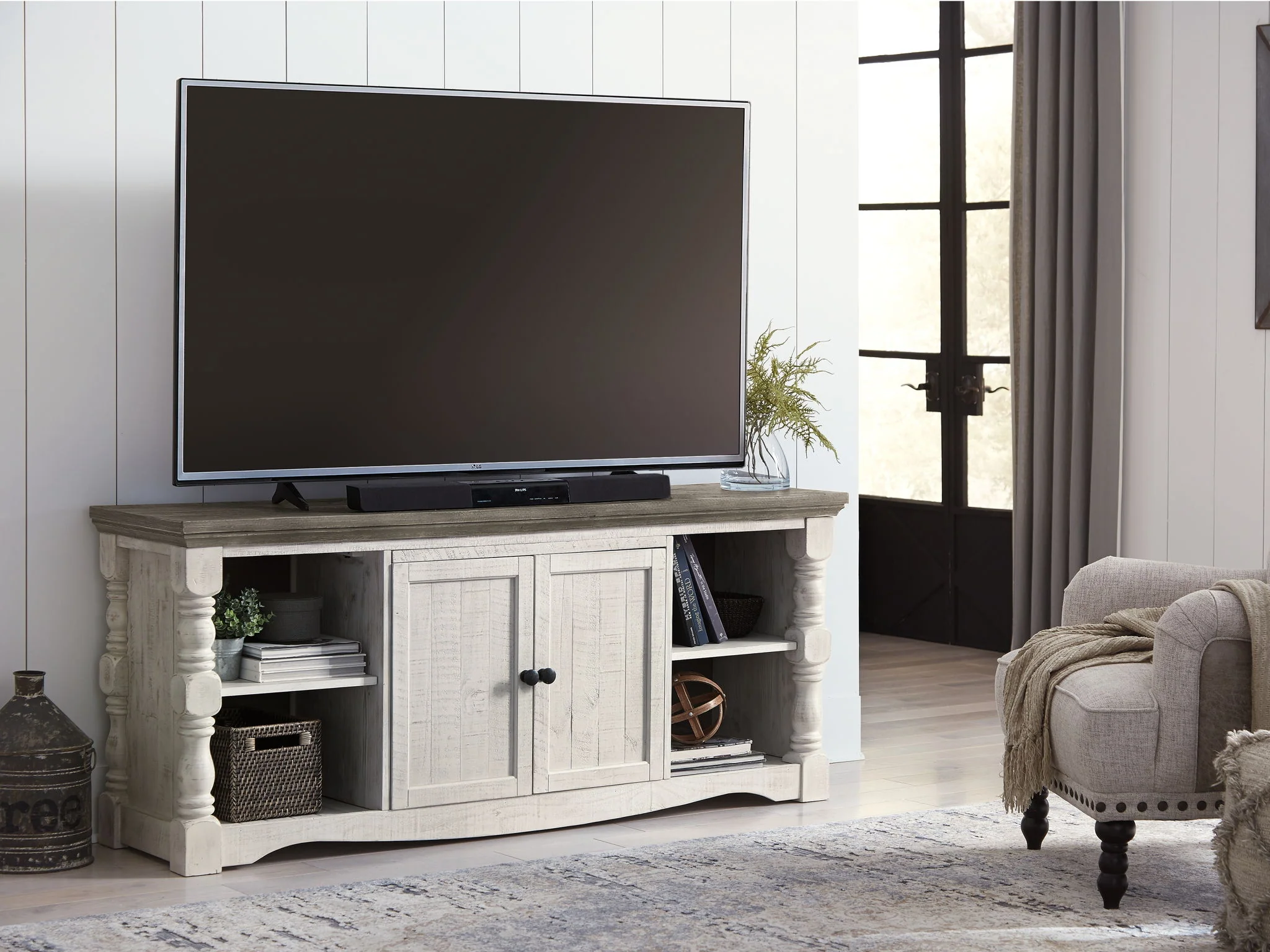 Havalance - Extra Large TV Stand - 2 Doors - Brown / Beige - Image 3