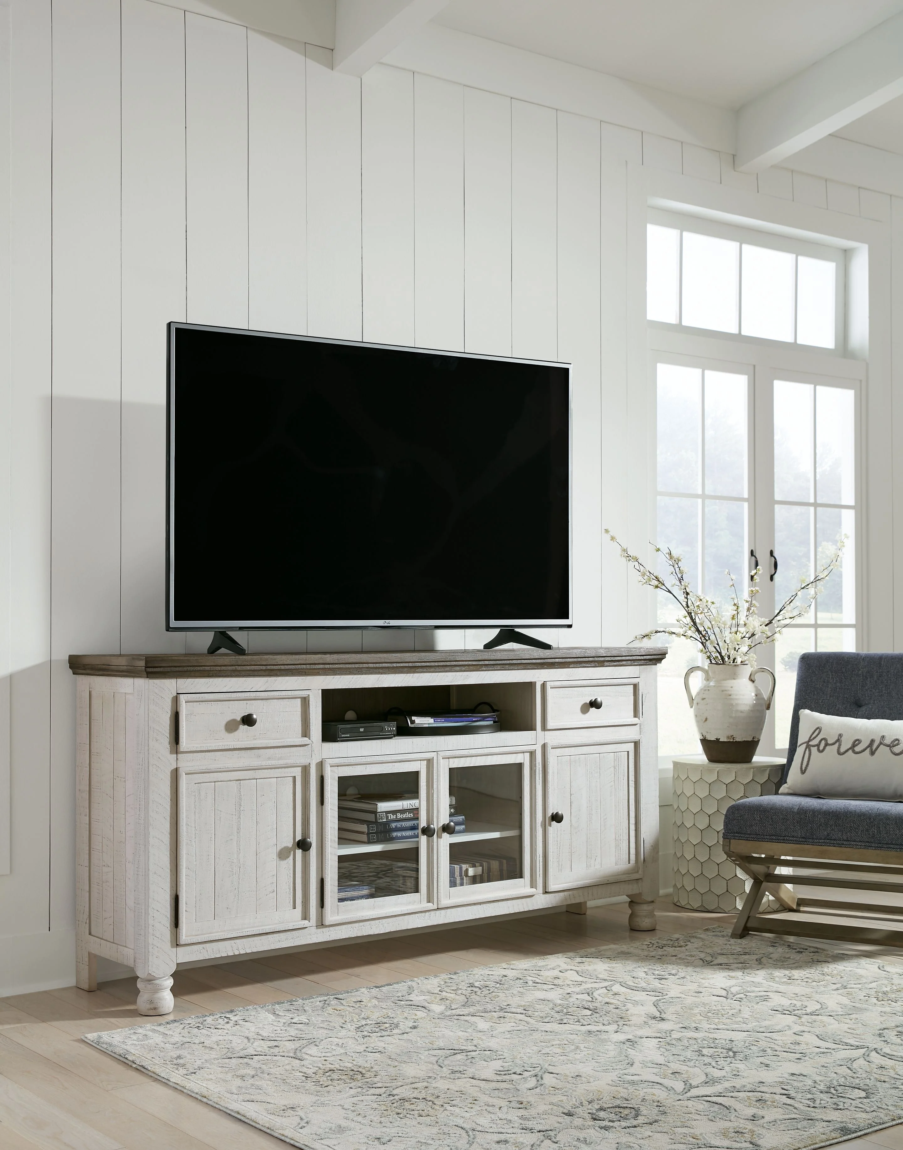 Havalance - Extra Large TV Stand - 4 Doors - Brown / Beige - Image 5
