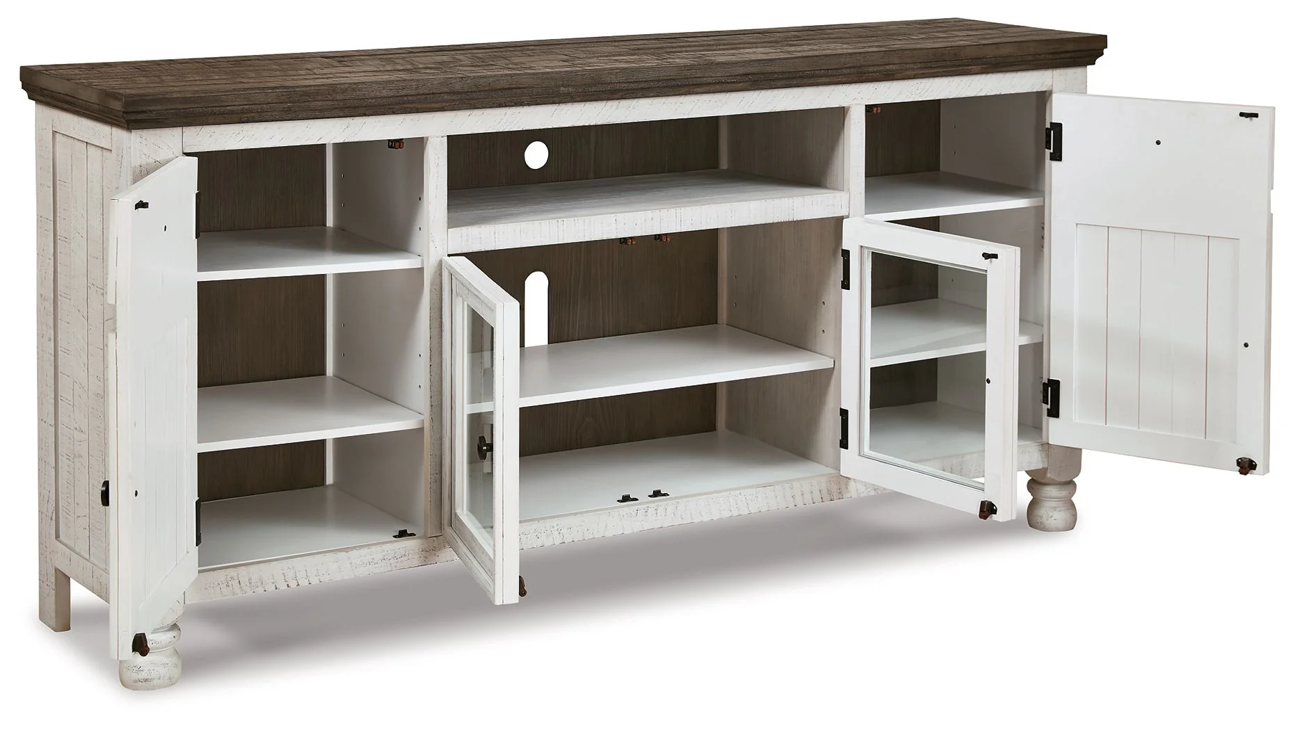 Havalance - Extra Large TV Stand - 4 Doors - Brown / Beige - Image 9