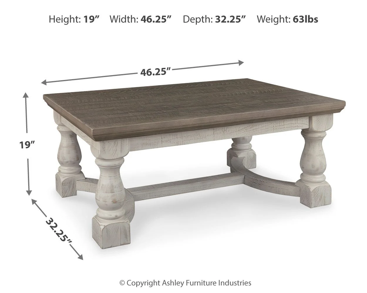 Havalance - Rectangular Cocktail Table - Gray / White - Image 3