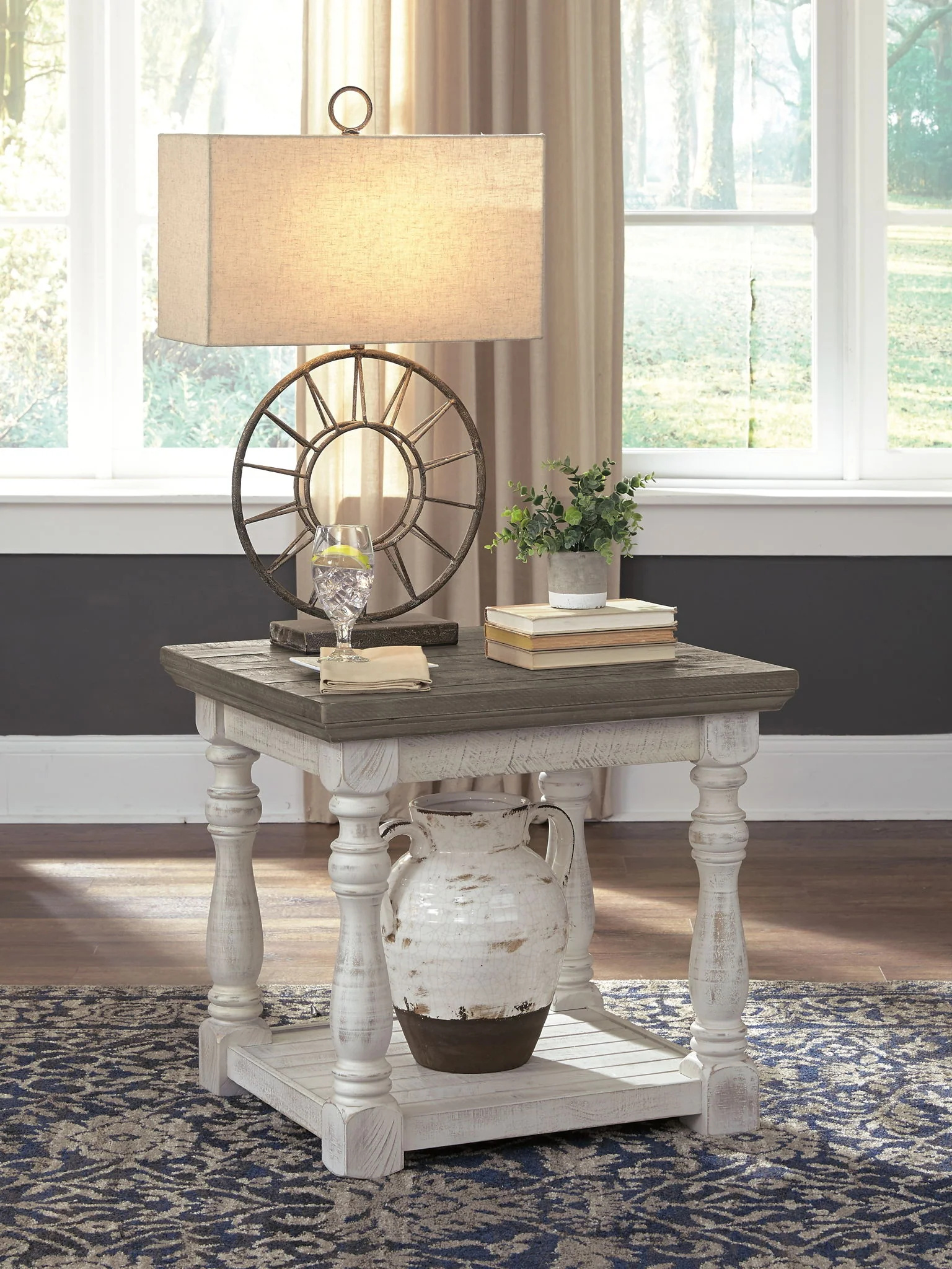 Havalance - Rectangular End Table - Gray / White - Image 4