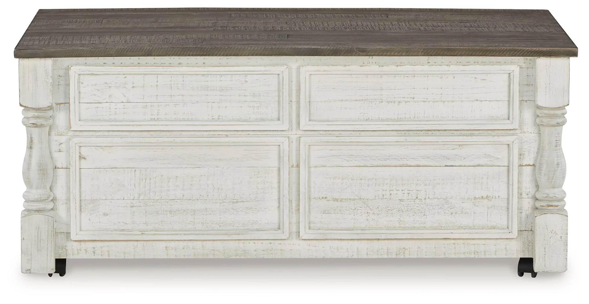 Havalance - Lift Top Cocktail Table with Storage Drawers - White / Gray - Image 6