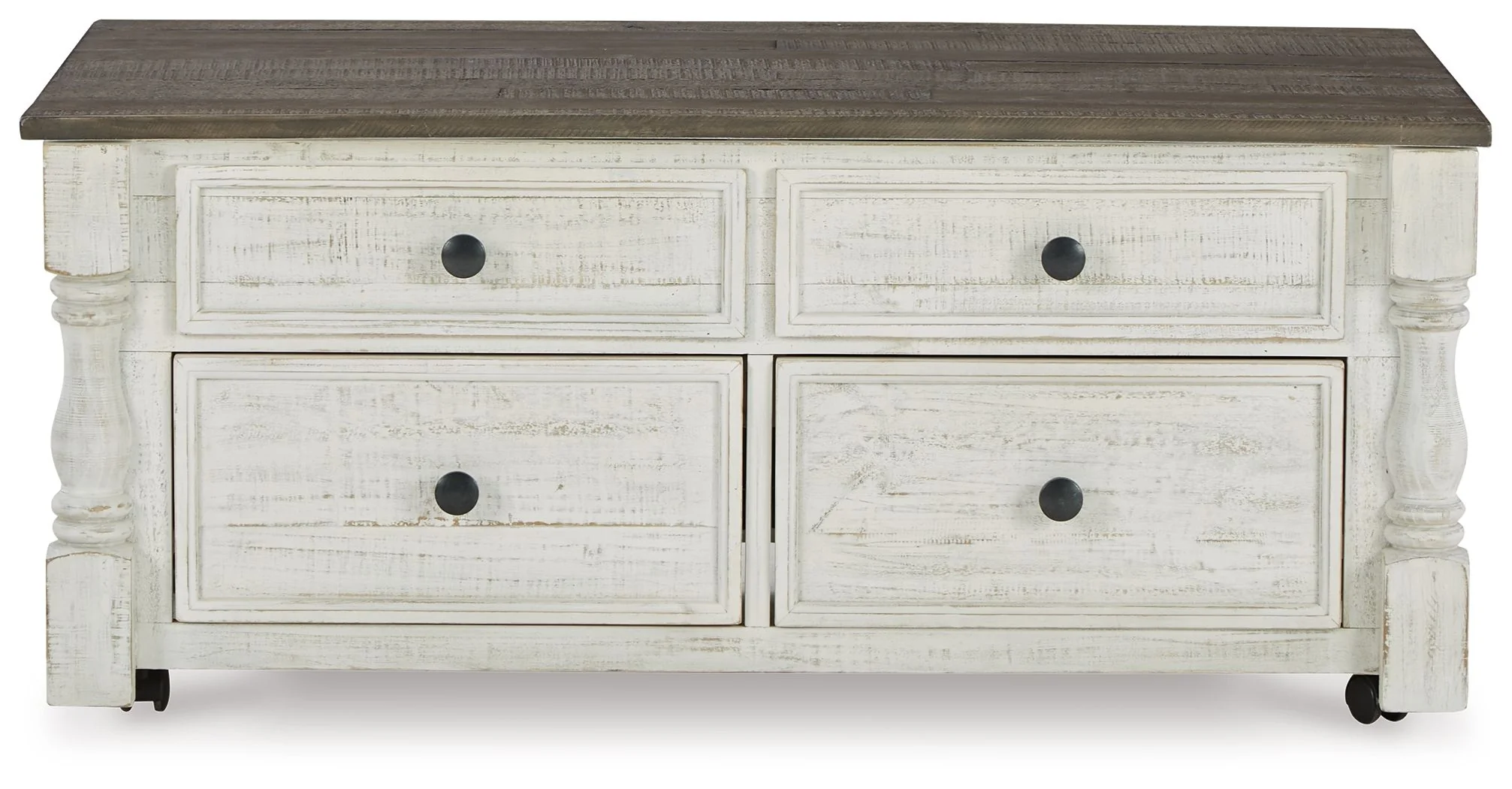 Havalance - Lift Top Cocktail Table with Storage Drawers - White / Gray - Image 9