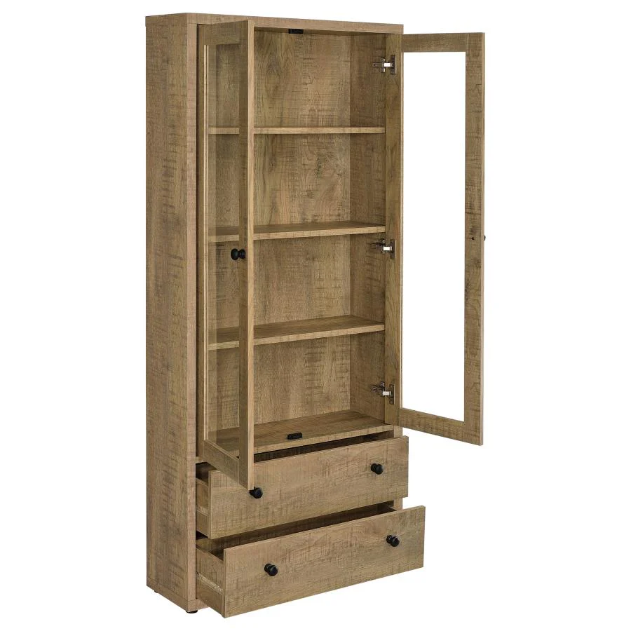 Hawthorne - 4-Shelf Glass Door Tall Cabinet With Drawers - Image 9