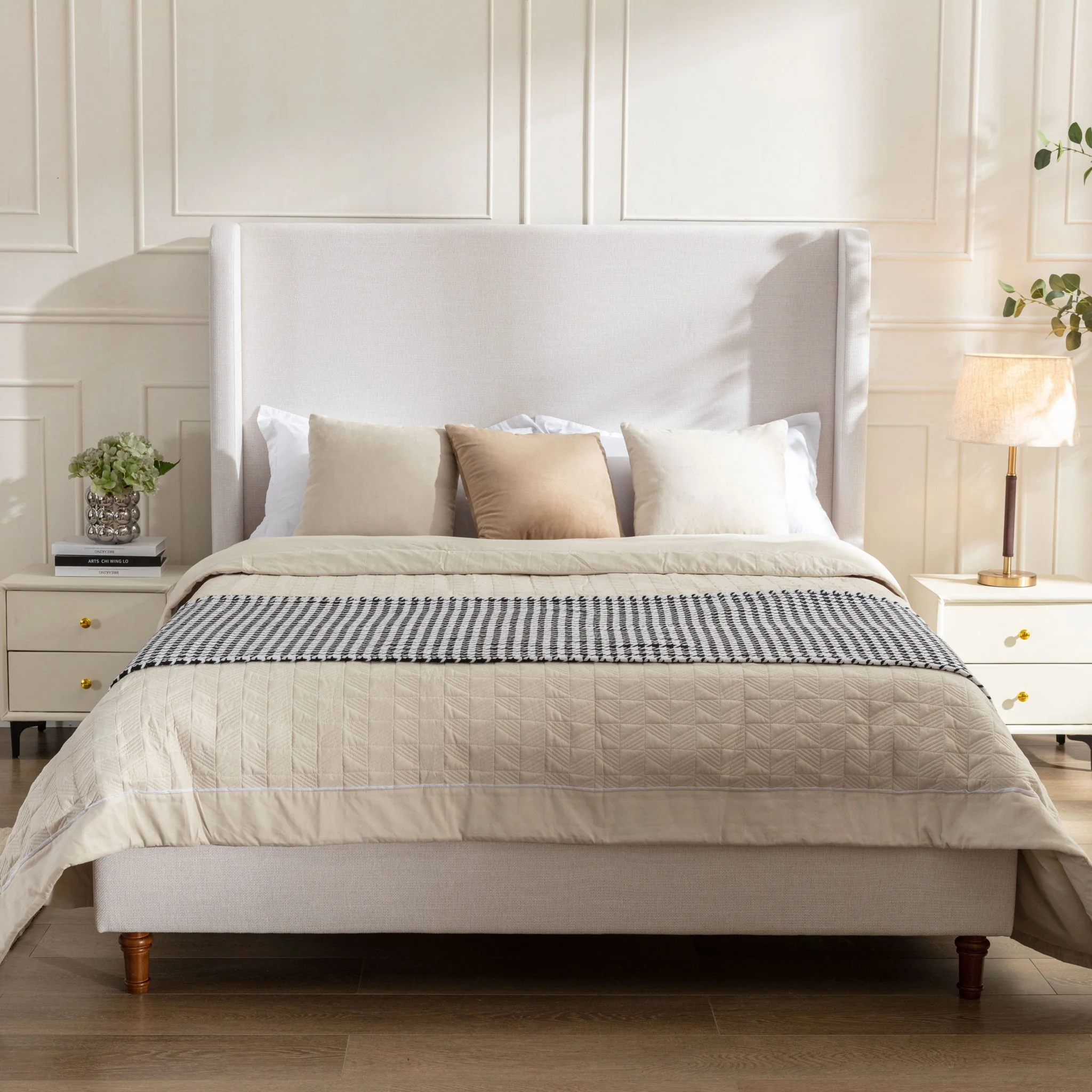 Hayden - Upholstered Wingback Bed With Tall Headboard - Image 6