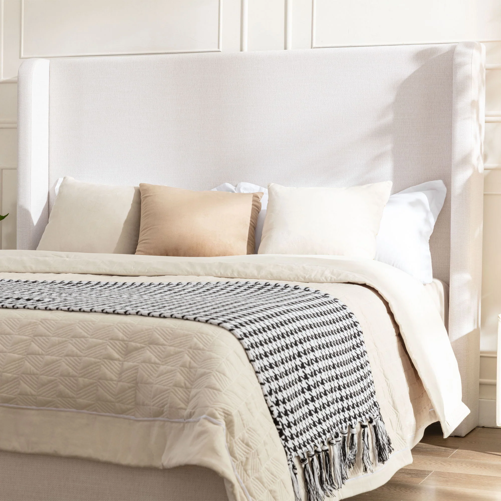 Hayden - Upholstered Wingback Bed With Tall Headboard - Image 7