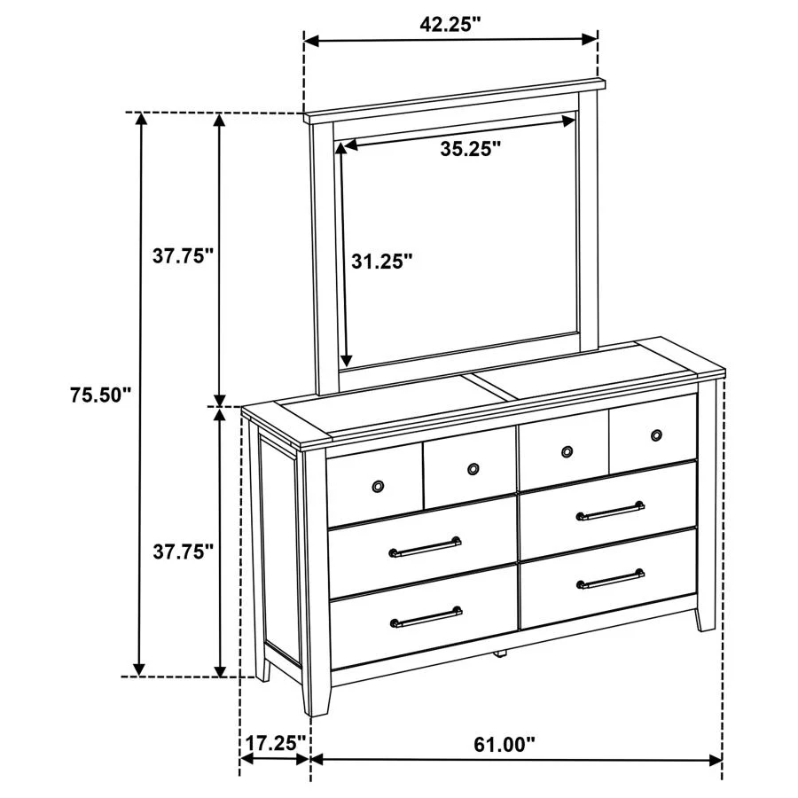 Hazlewood - 6-Drawer Bedroom Dresser Cabinet - Image 25