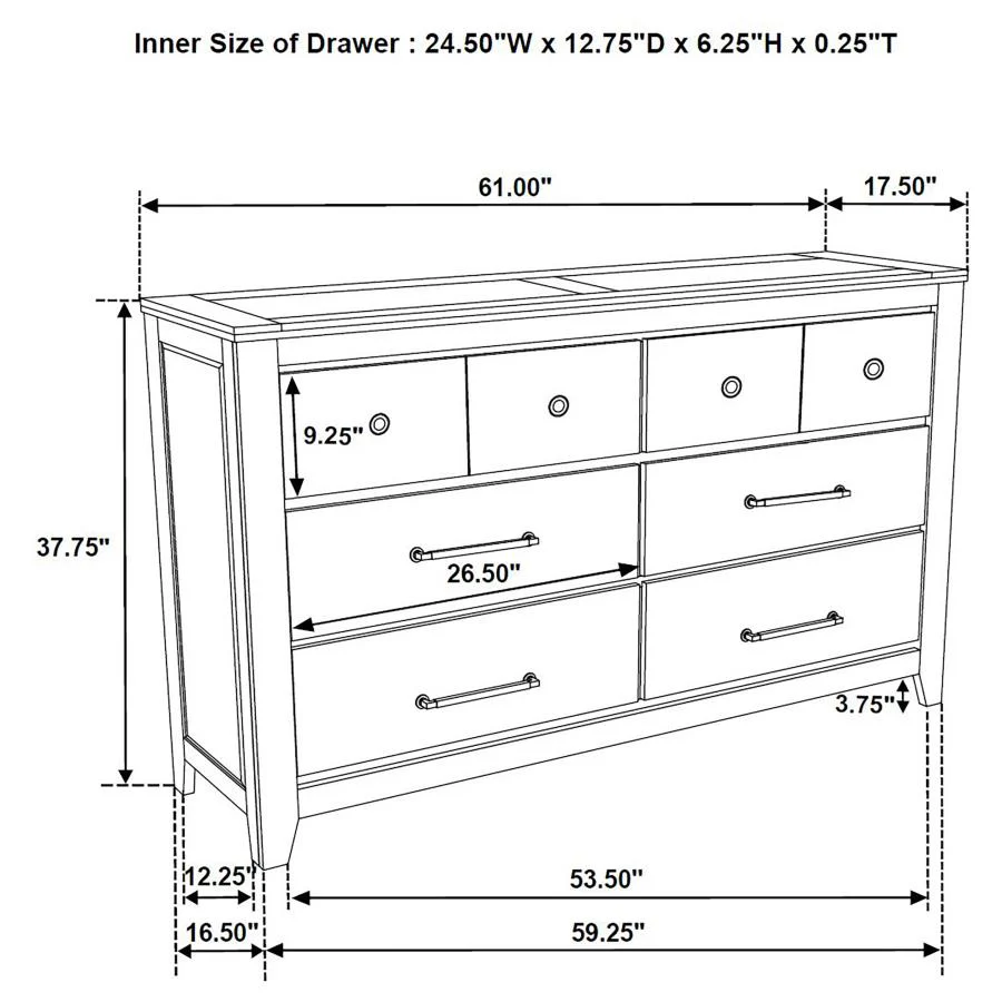 Hazlewood - 6-Drawer Bedroom Dresser Cabinet - Image 26