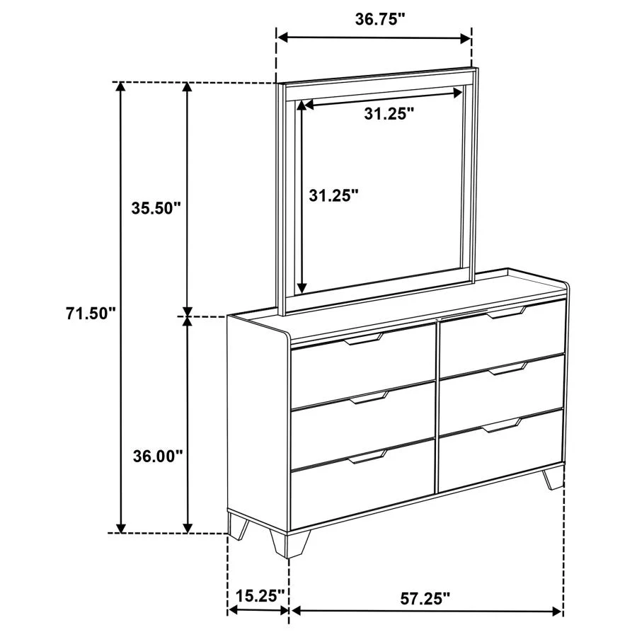 Henderson - 6-Drawer Bedroom Dresser Cabinet - Image 23