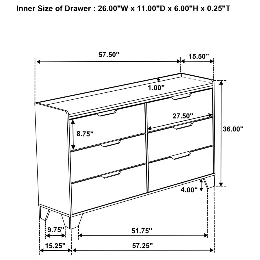 Henderson - 6-Drawer Bedroom Dresser Cabinet - Image 24