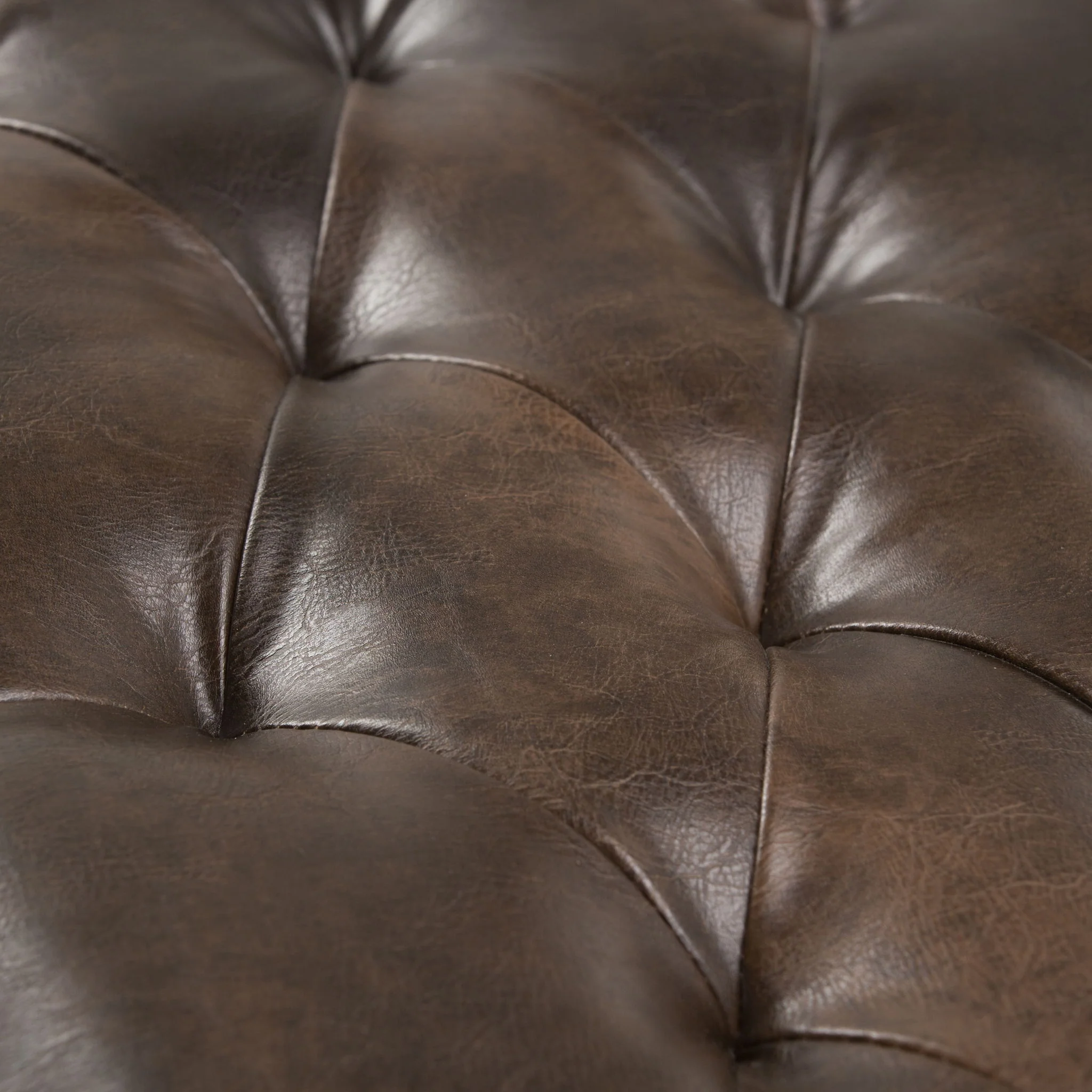Henley - Tufted Ottoman Bench - Distressed Brown - Image 3