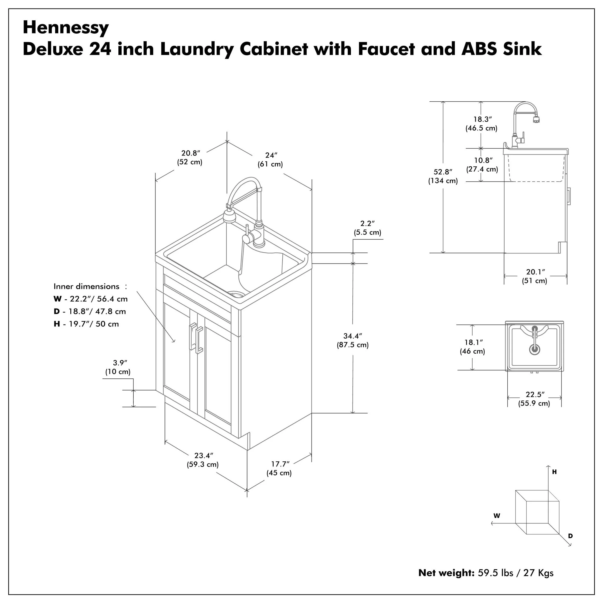 Hennessy - Deluxe Laundry Utility Sink And Cabinet - Image 4