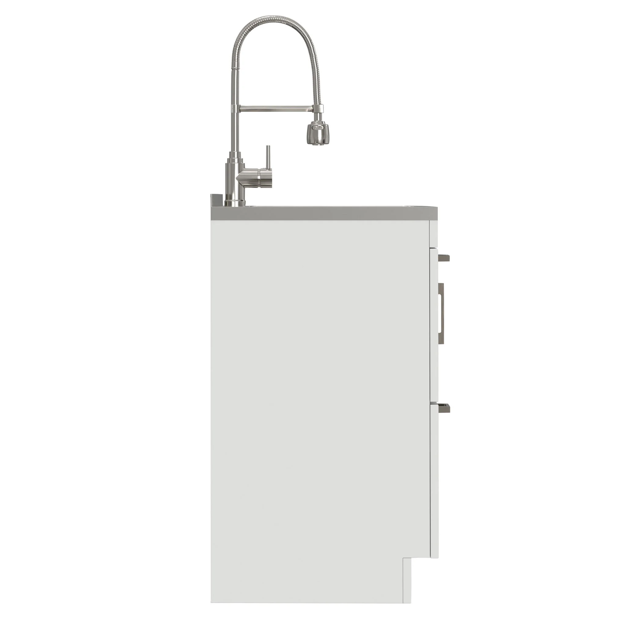 Hennessy - Laundry Utility Sink And Cabinet With Dual Sink And Pull Out Faucet - White - Image 7