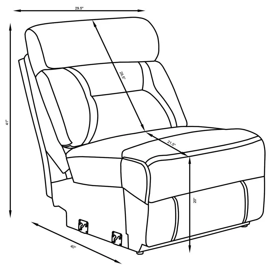 Higgins Upholstered Armless / Wedge Chair Grey - Image 13