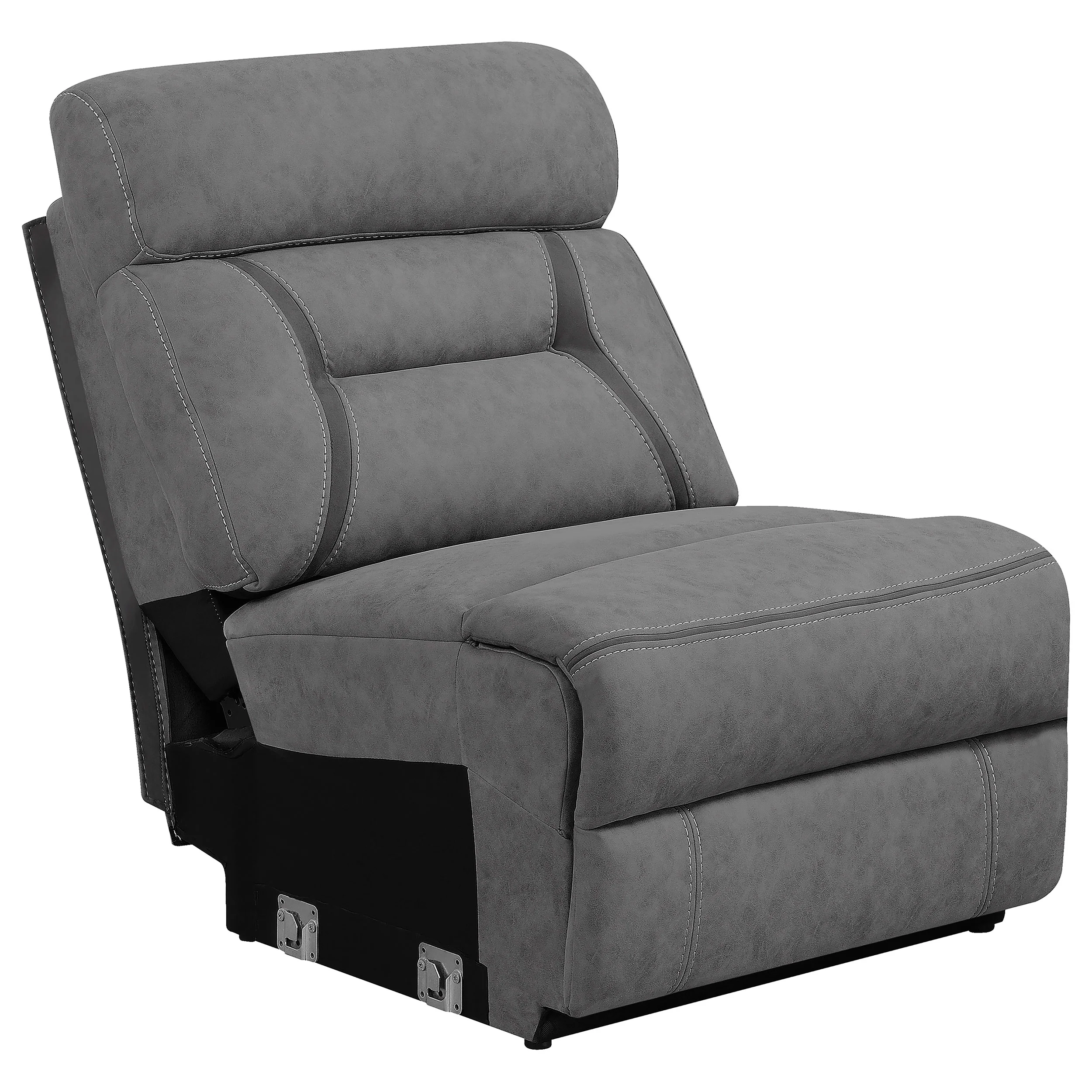 Higgins Upholstered Armless / Wedge Chair Grey - Image 17
