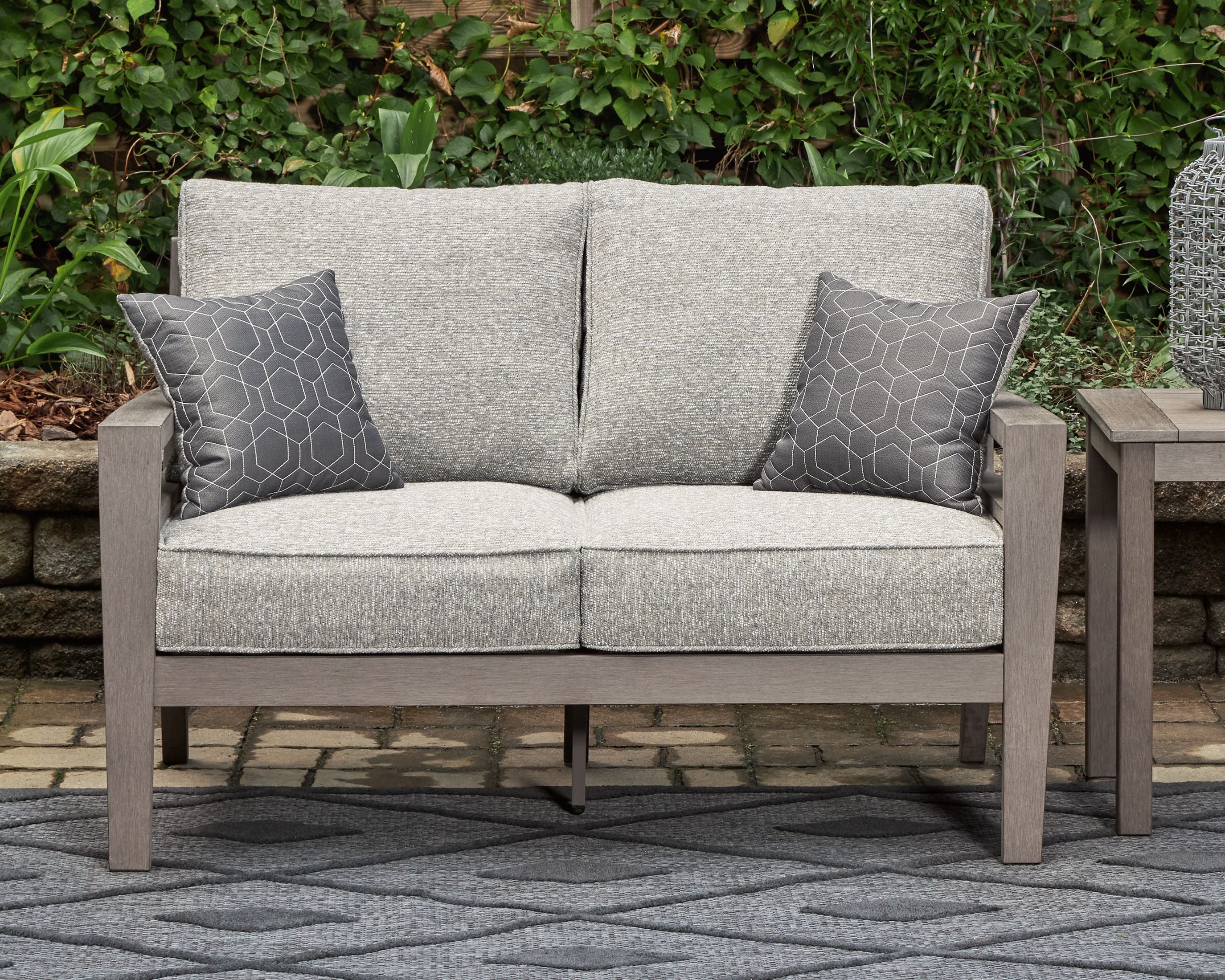 Hillside Barn - Loveseat W/Cushion - Gray / Brown - Image 5