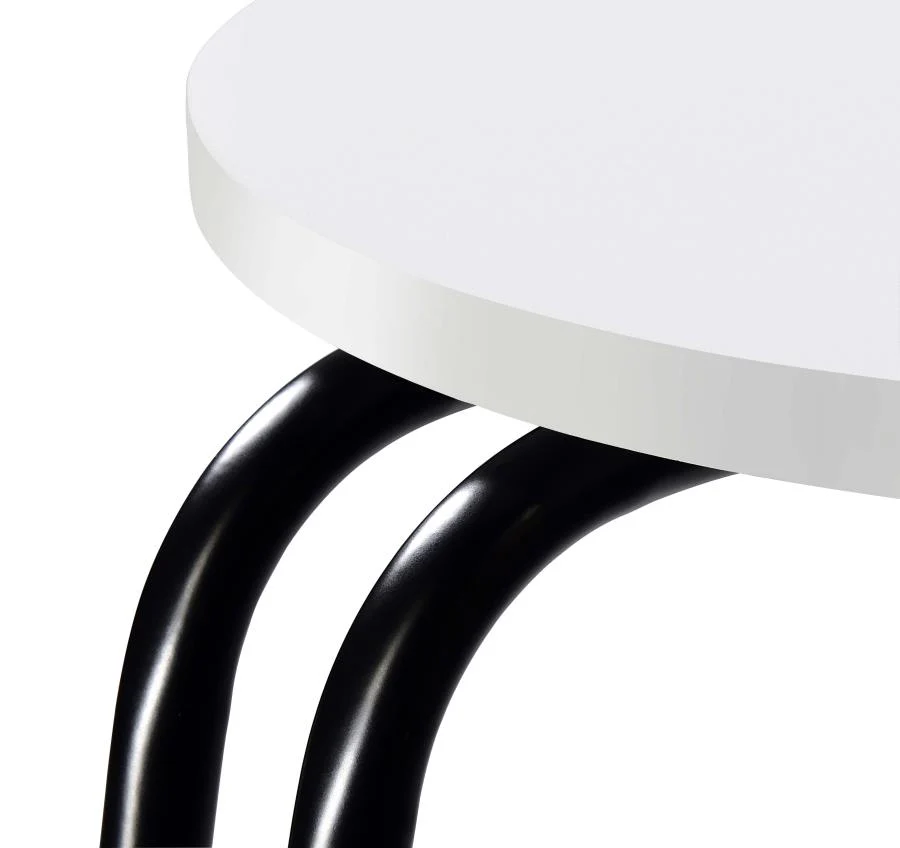 Hilly - 3-Tier Round Accent Side Table - White And Black - Image 10