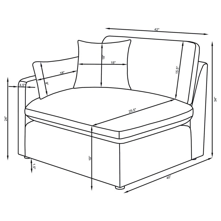 Hobson Upholstered Sectional Pieces Charcoal - Image 42